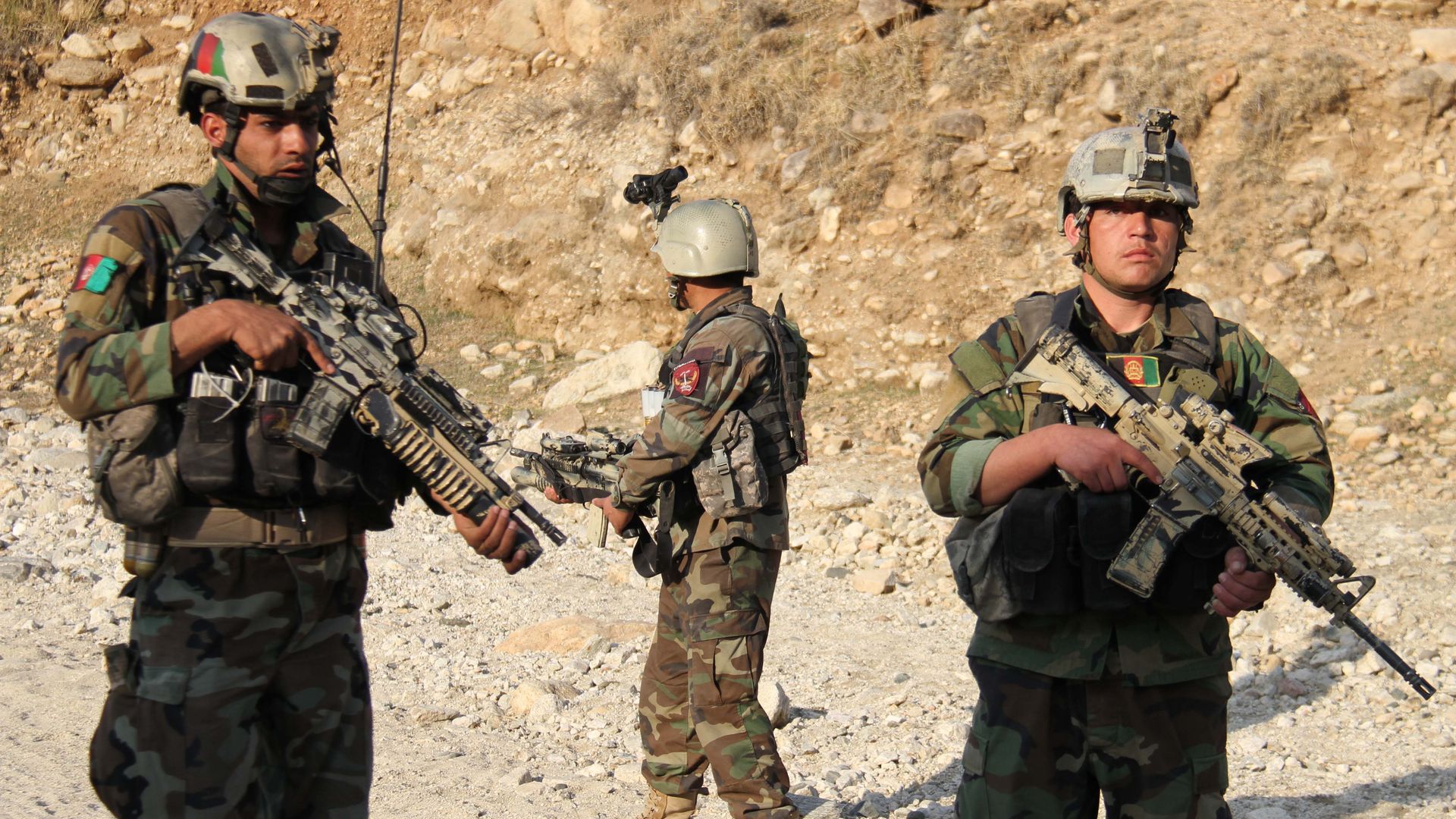 Afghan commandos forces take part in an operations against the Taliban. 