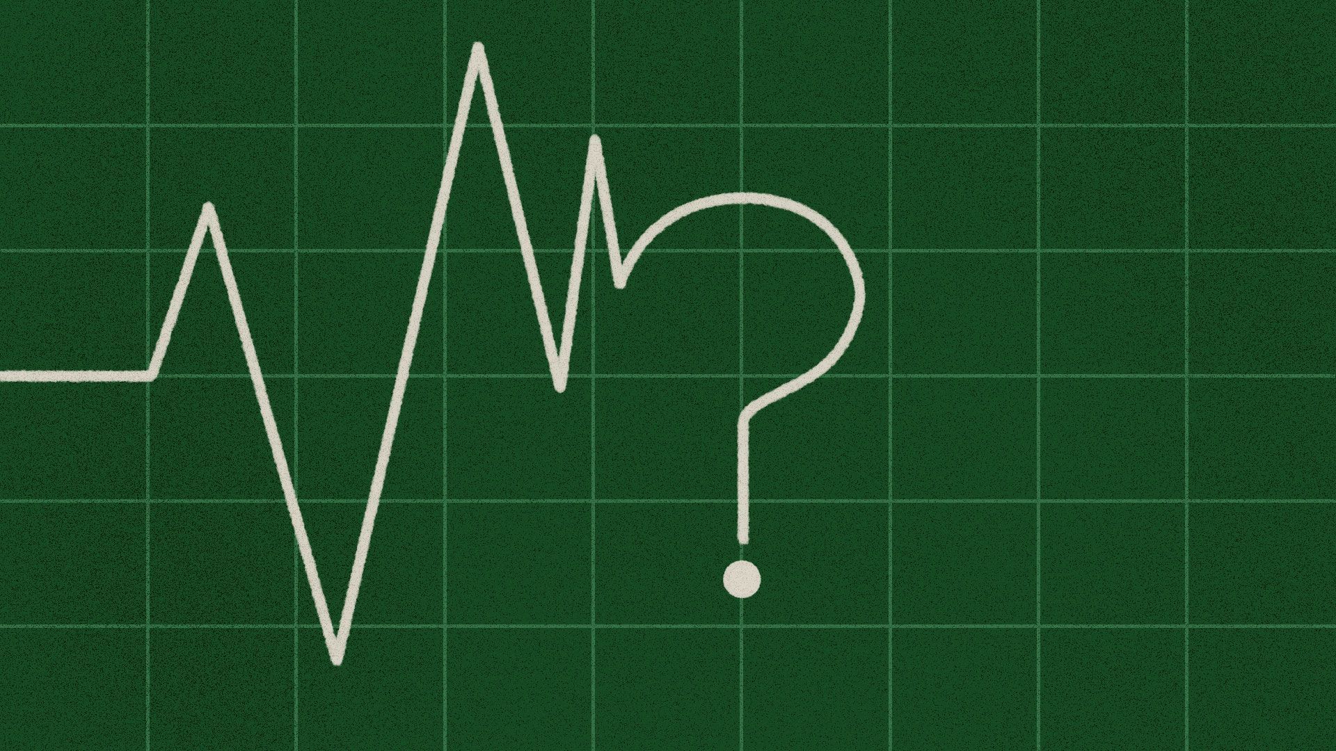 Illustration of line graph turning into a question mark.