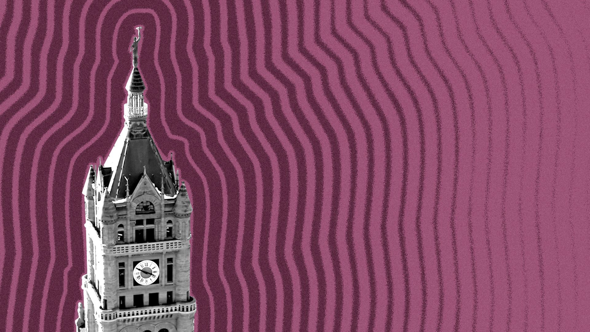 Illustration of the Salt Lake City & County Building with lines radiating from it.