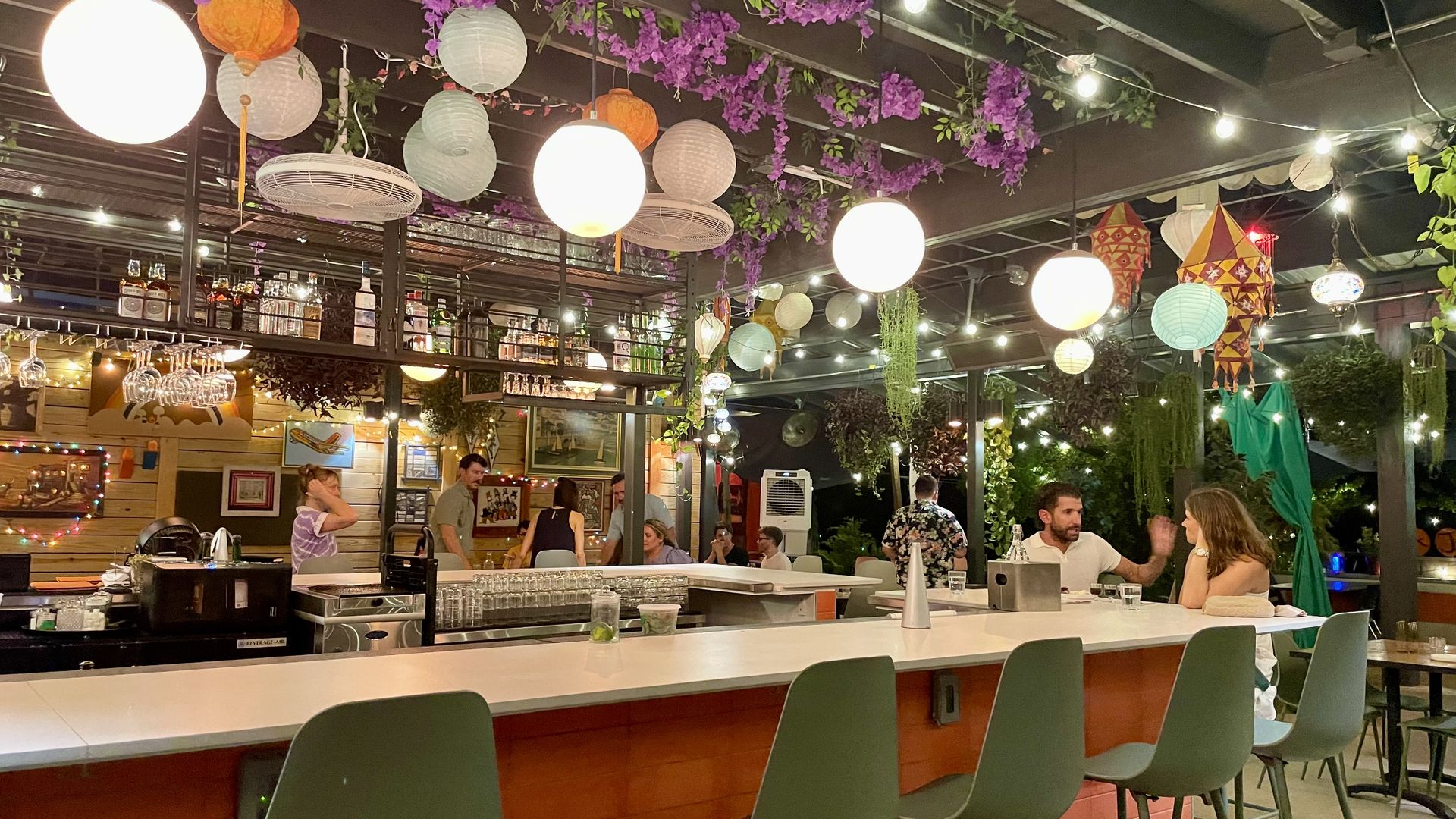 The outdoor patio at Ajja