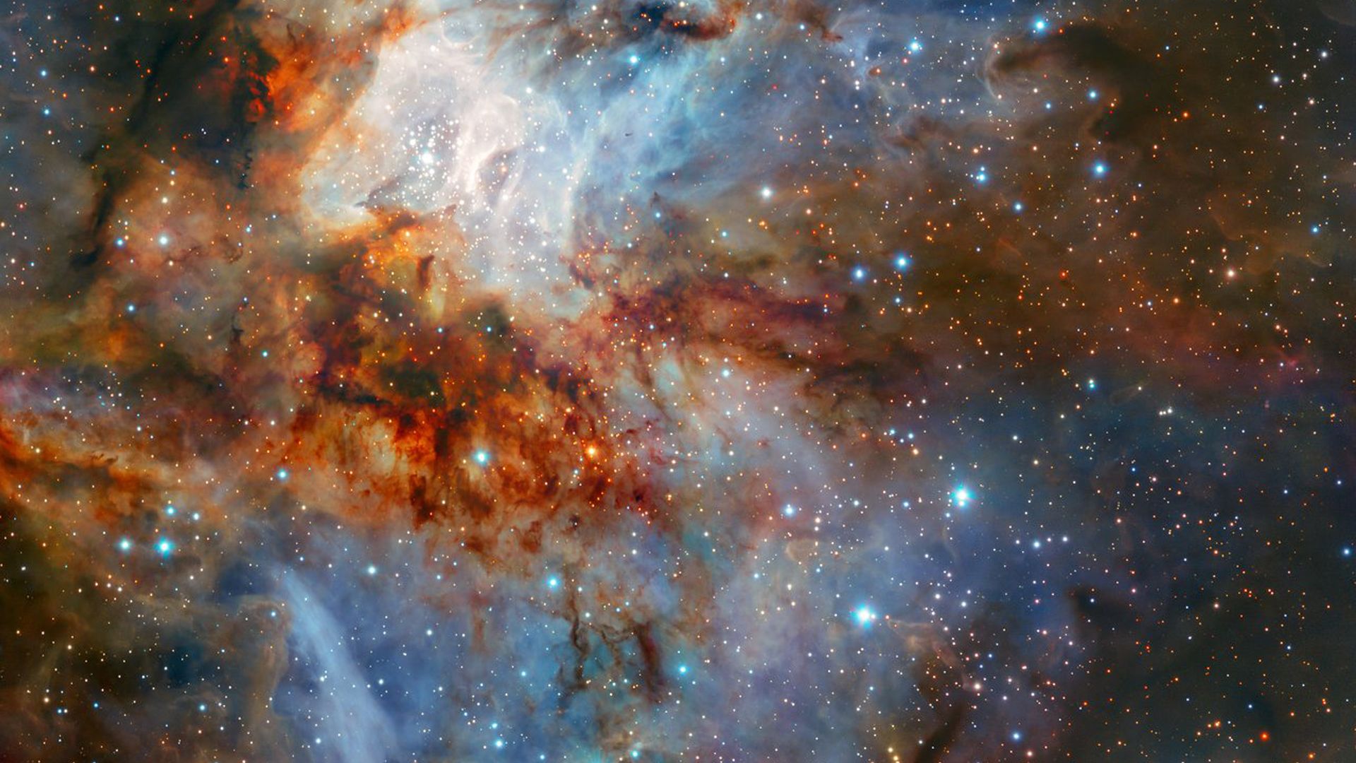 The star cluster RCW 38, as captured by the HAWK-I infrared imager mounted on ESO’s Very Large Telescope (VLT) in Chile. 