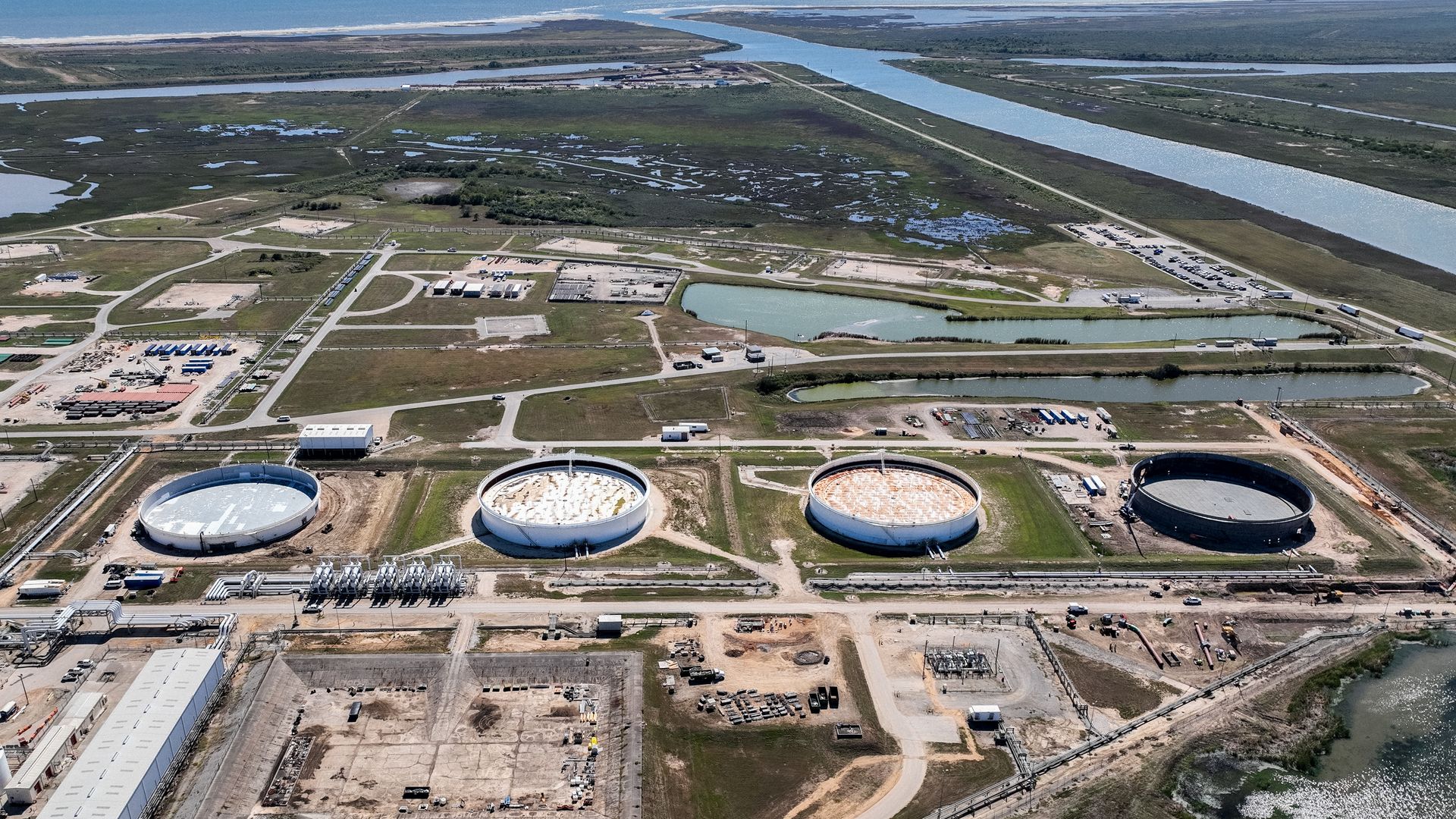 Aerial view of Strategic Petroleum Reserve storage 