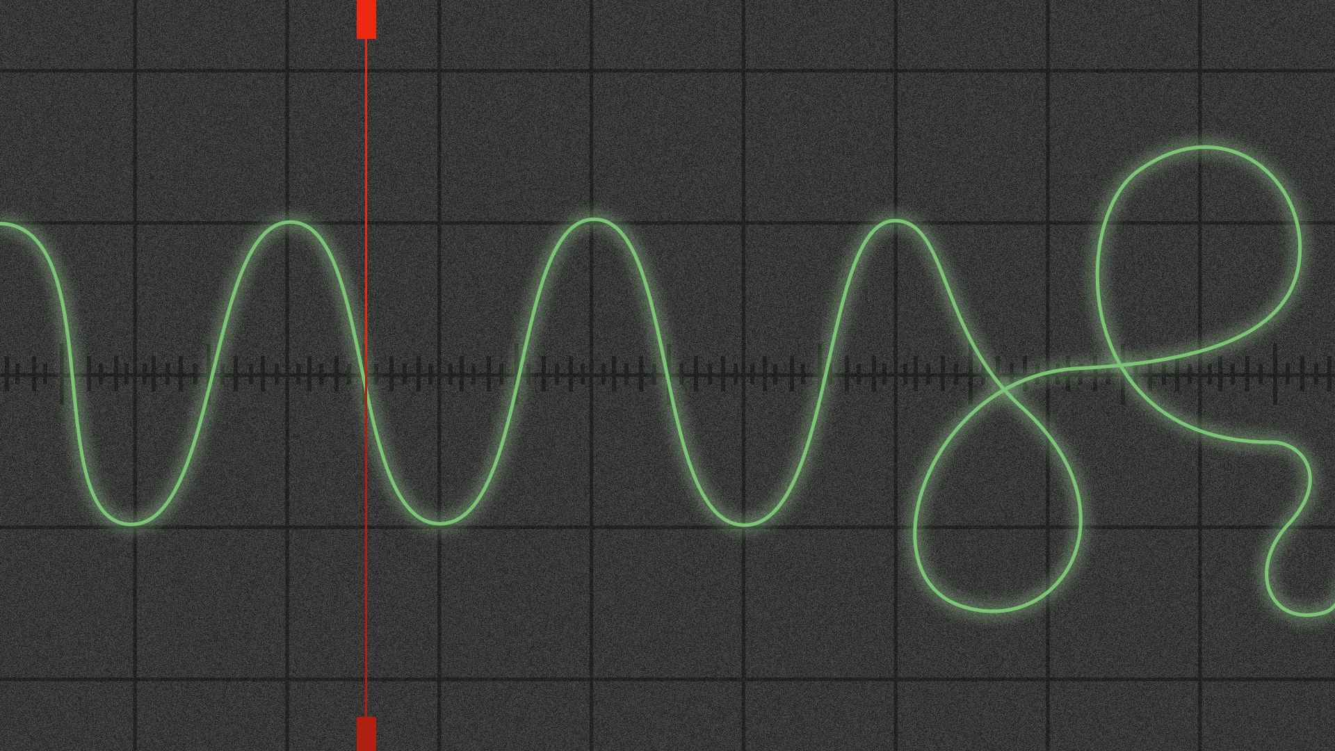 Illustration of a wave line going berserk