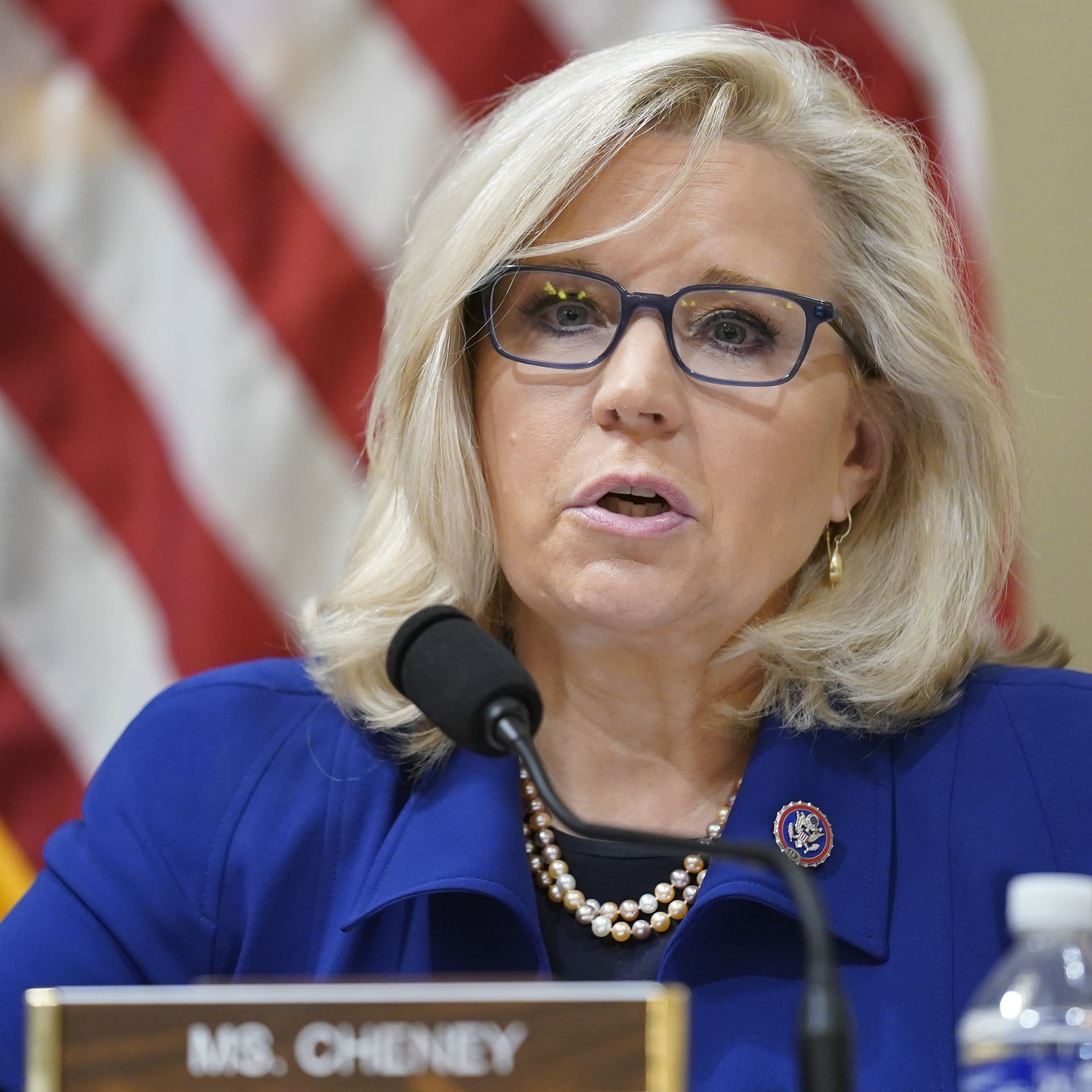 Representative Liz Cheney, a Republican from Wyoming, speaks during a hearing for the Select Committee to Investigate the January 6th Attack