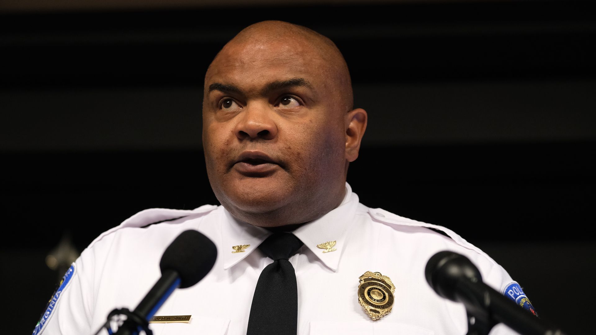Chief Smith a close up of his face.