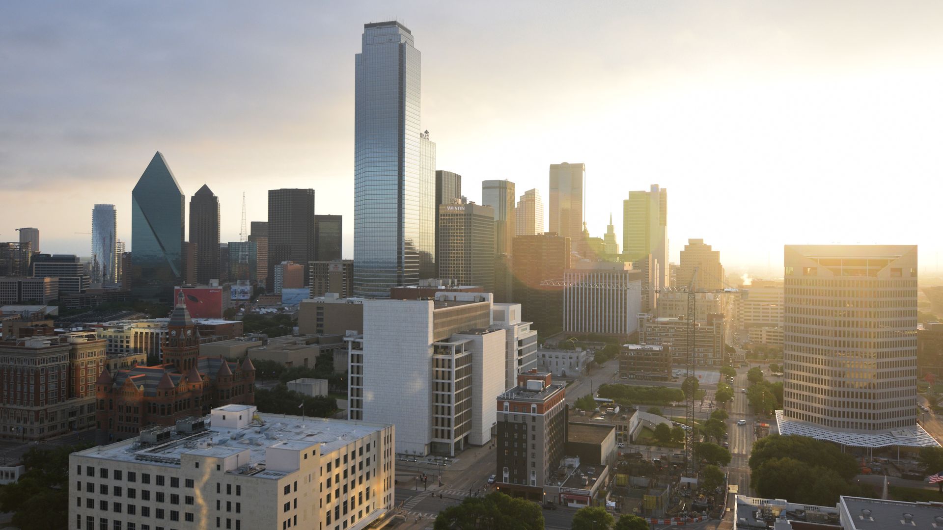A photo of the Dallas skyline