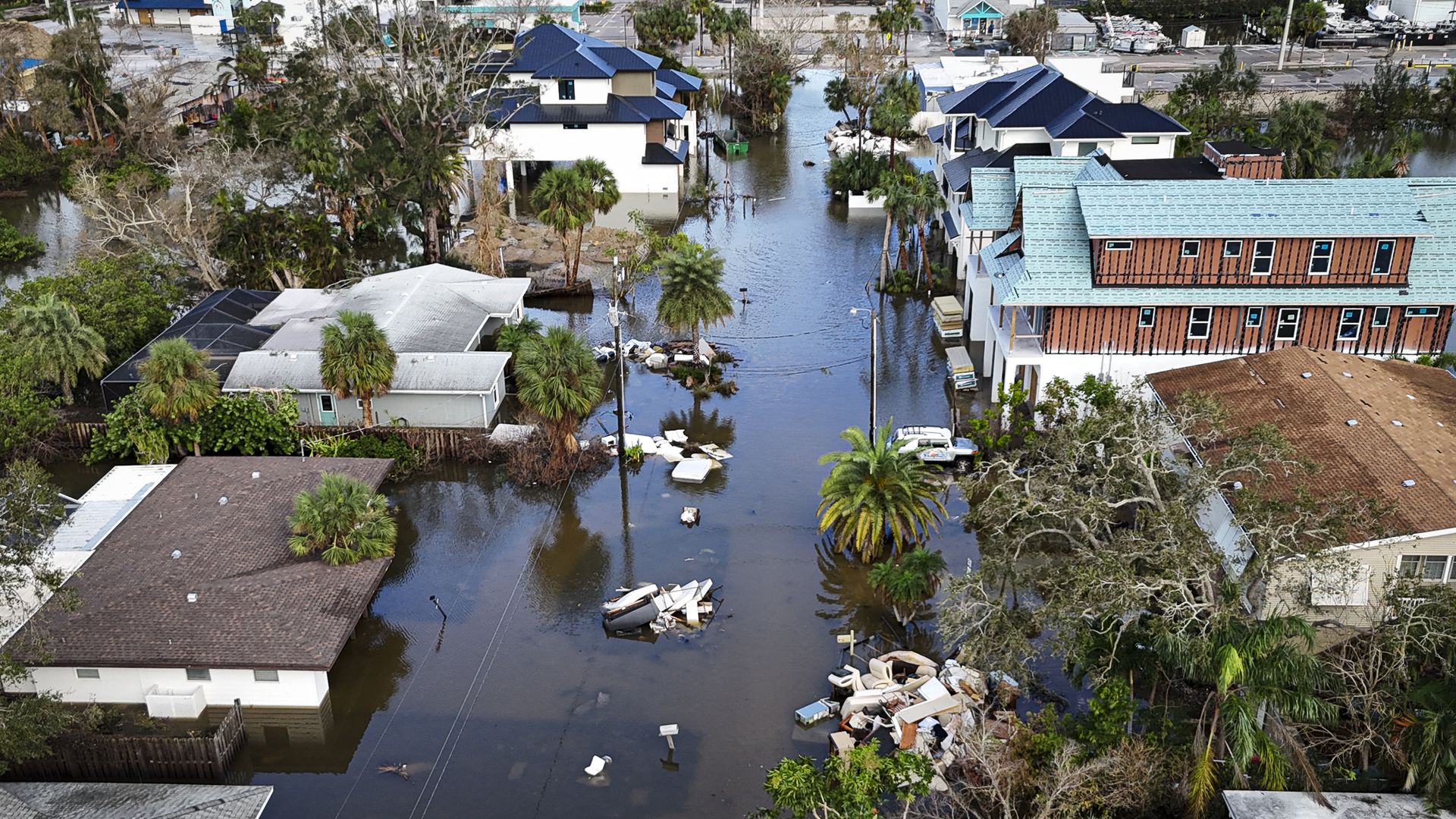 A street that's under water. 