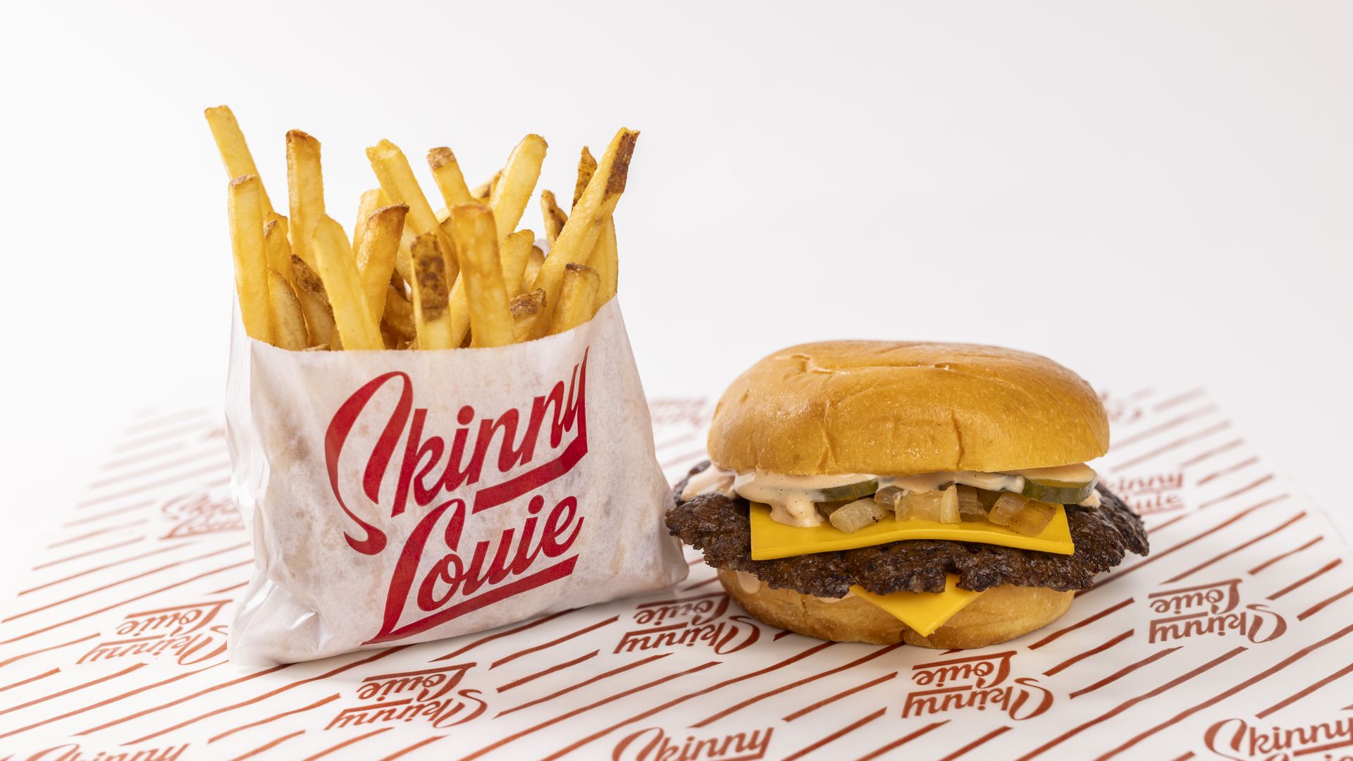 Skinny Louie's burger and fries