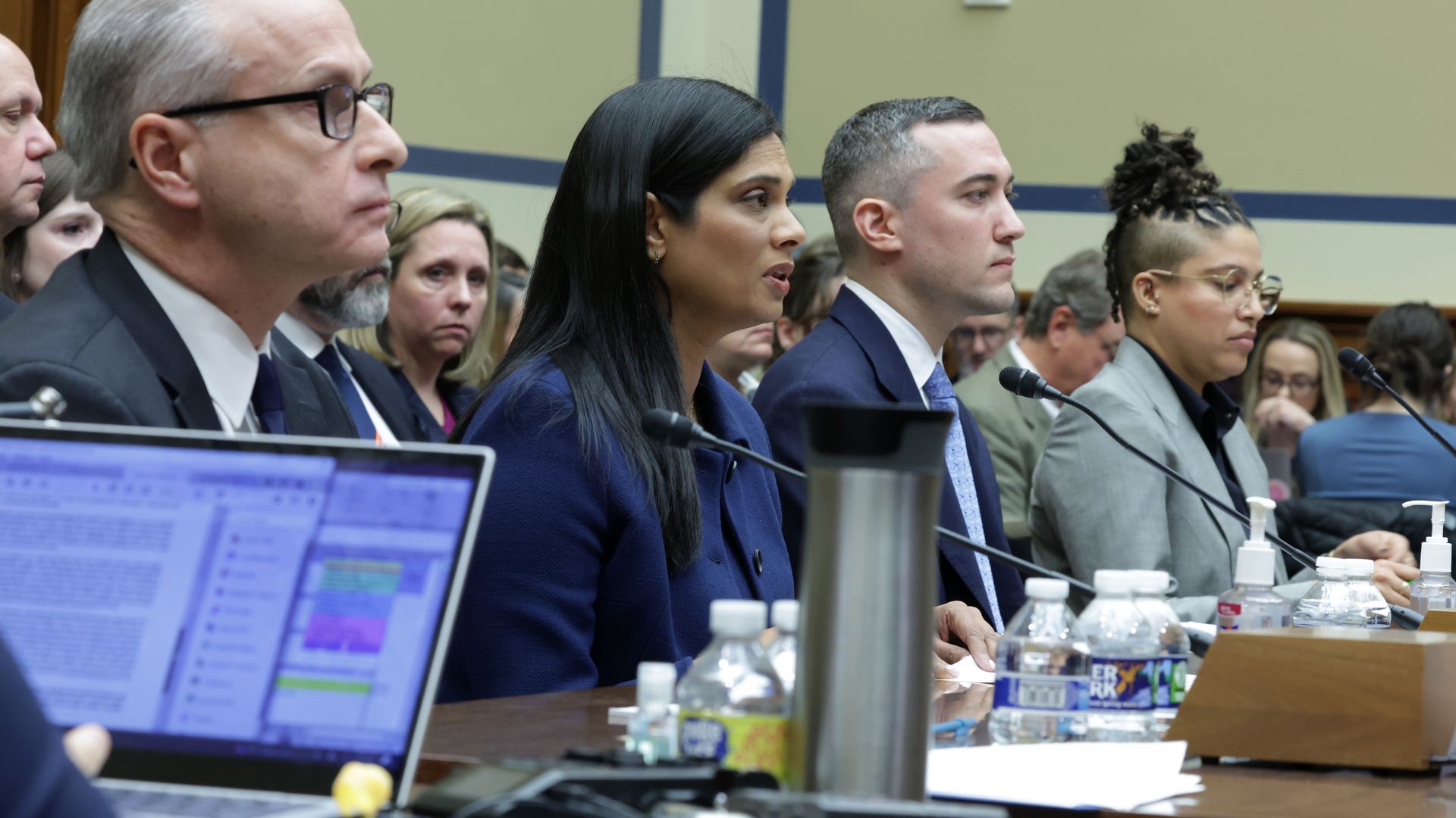 Former Twitter executives sit before a House Oversight Panel on Capitol Hill