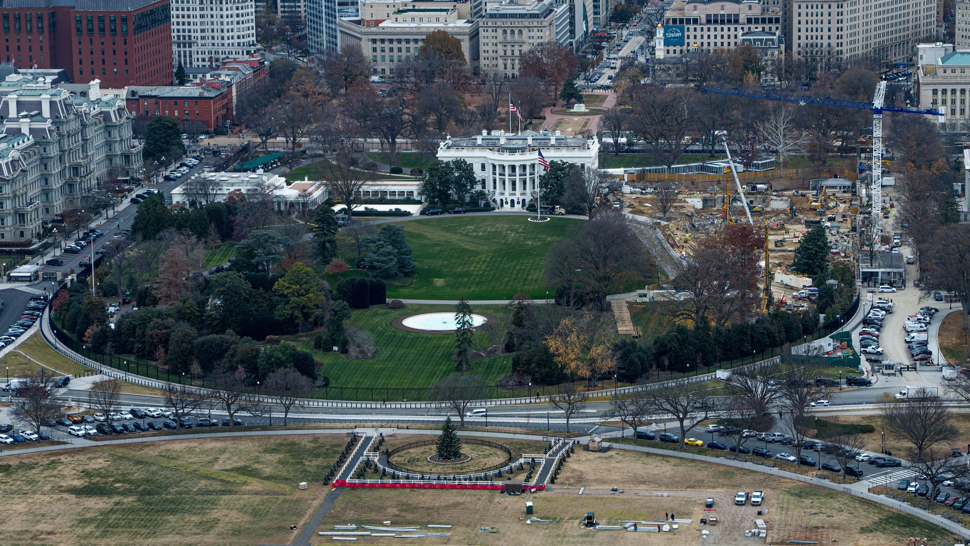 Demolition on the site of the East Wing of the White House 