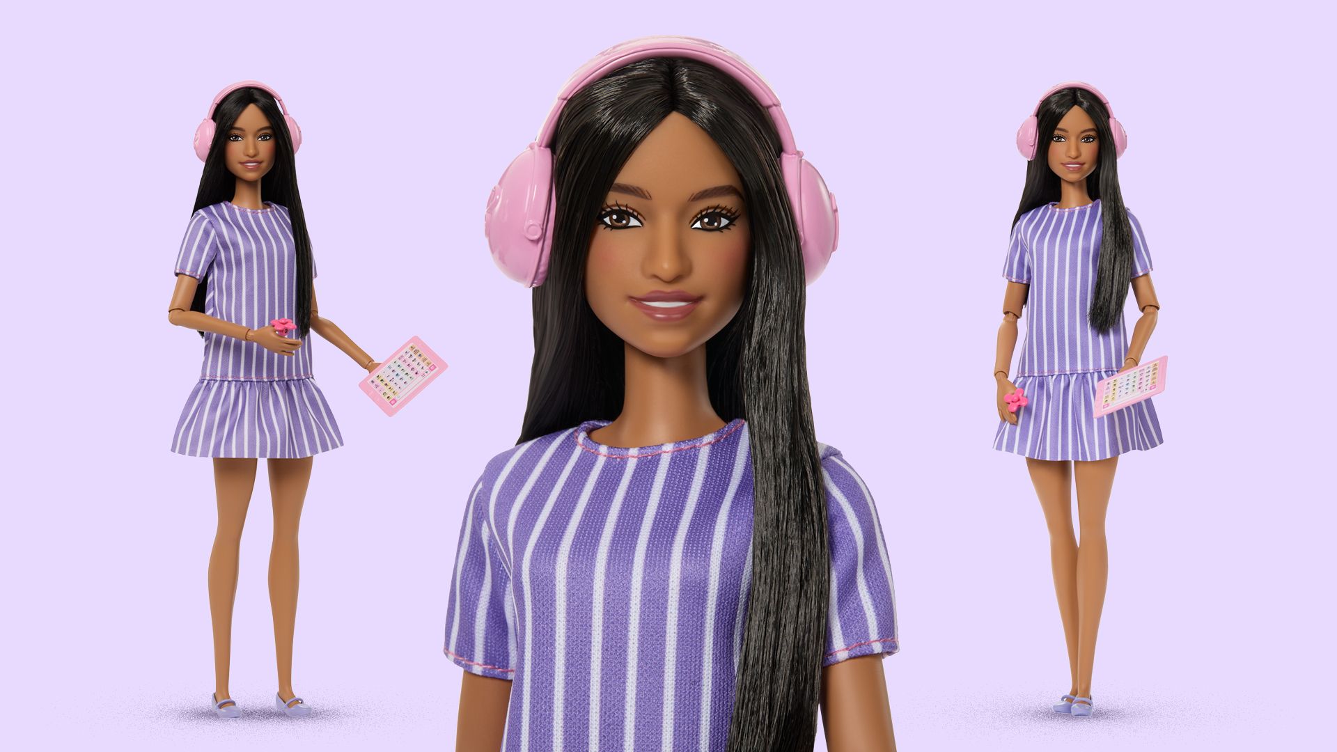 barbie with black and pink dress Buy Barbie Fashion Doll With Straight Black Hair Wearing Removable Pink  Dress With Logo Print & Shoes For Kids Ages 3+ Online at Best Price in  India – FunCorp main image 0
