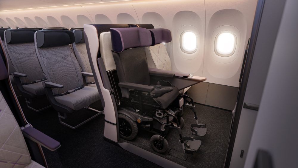 Delta Air Lines' prototype wheelchair-friendly seat.