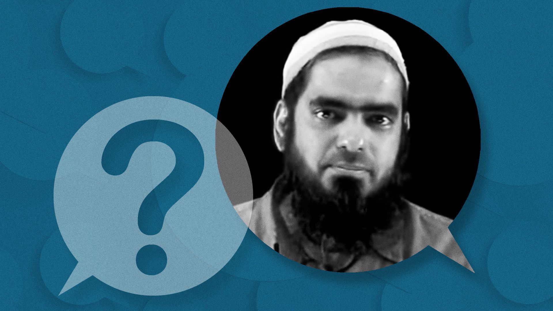 Photo illustration of two talk bubbles, with Naeem Altaf on the right.