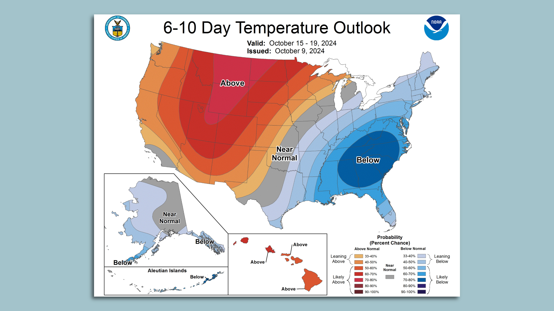 The NOAA 6-10 day temperature outlook.