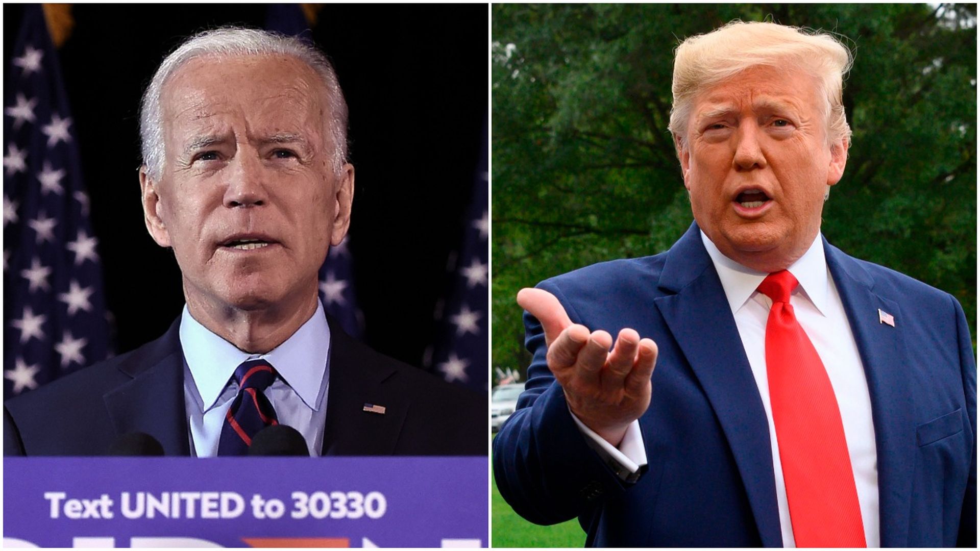 A pic stitch og joe biden and president trump