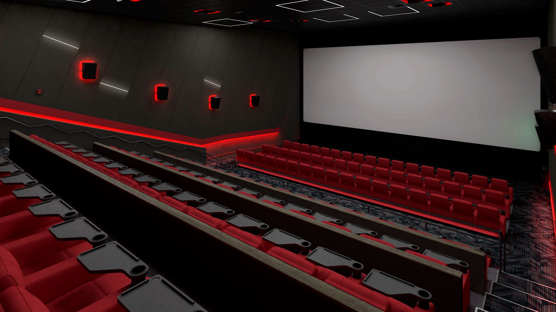 a rendering of a movie theater with very big chairs 