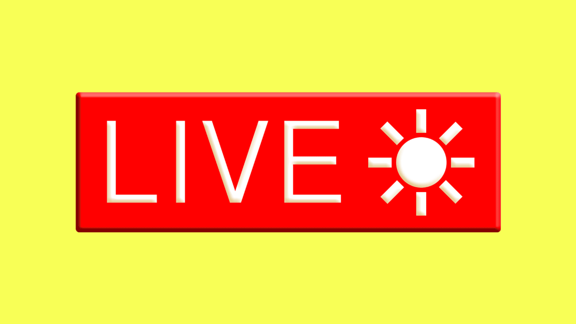 Animated illustration of a live video symbol with a blinking sun