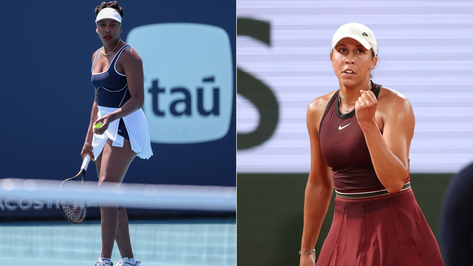 Venus Williams (left) and Madison Keys will play each other in the Charlotte Invitational.