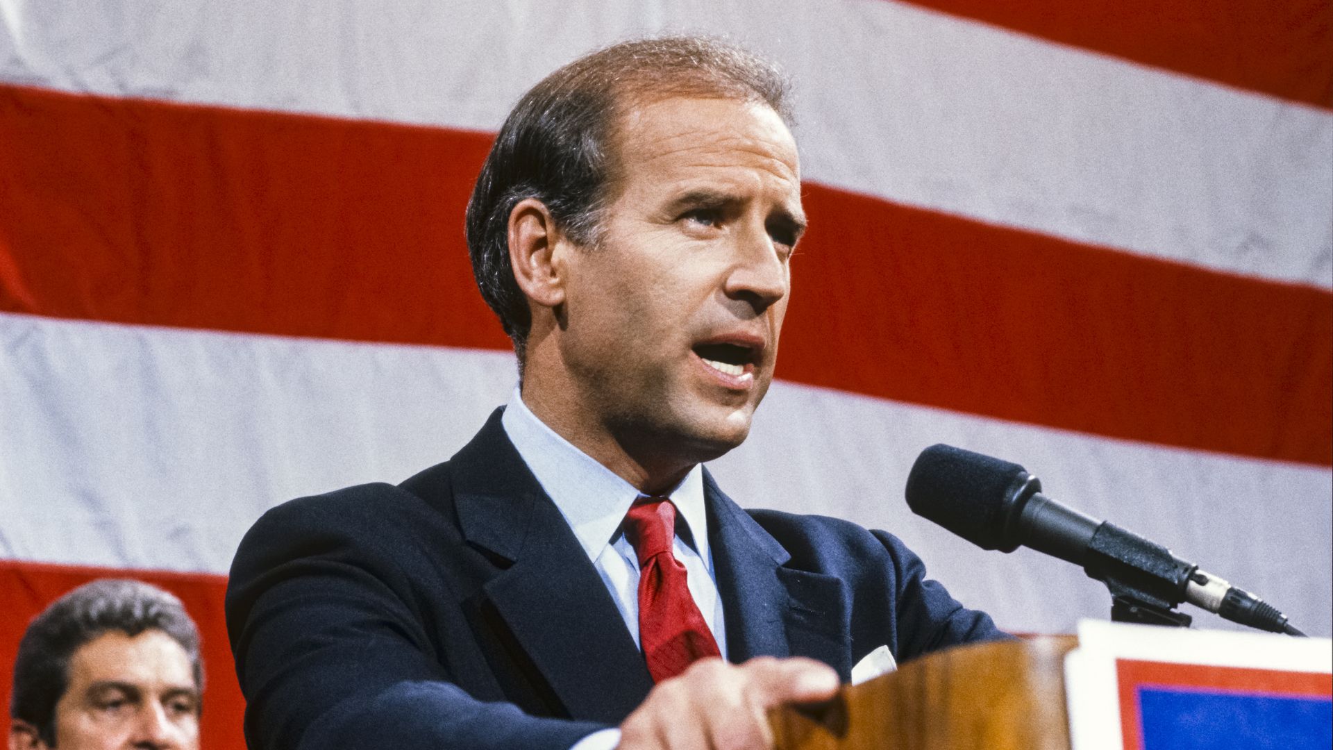 Joe Biden is seen announcing his first run for the presidency in June 1987.