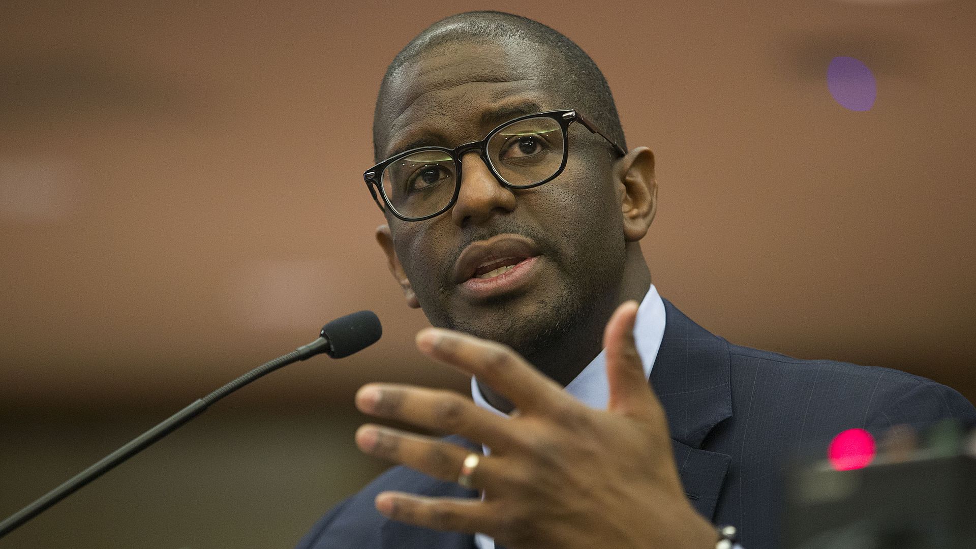 Andrew Gillum testifies on voting rights in this photo