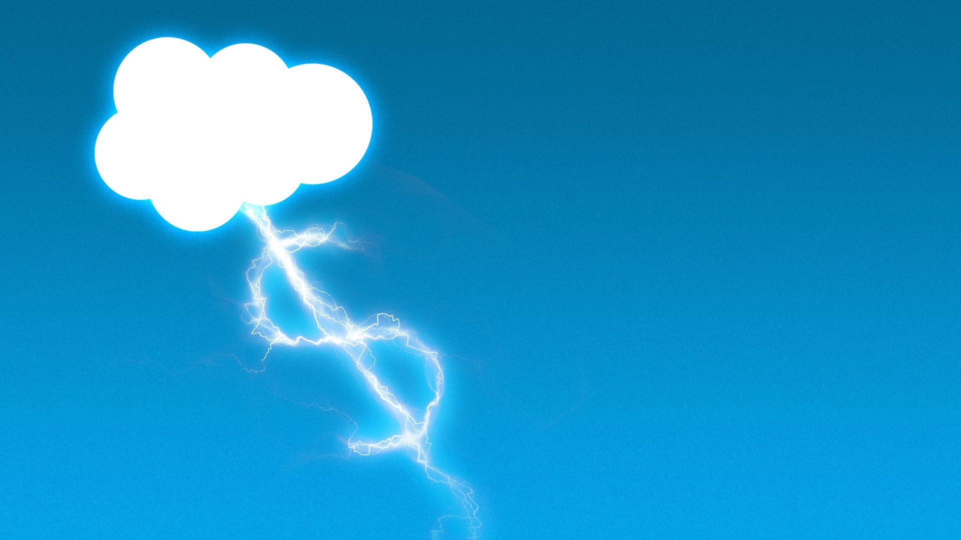 Illustration of the Salesforce cloud with a dollar sign lightning bolt coming from it