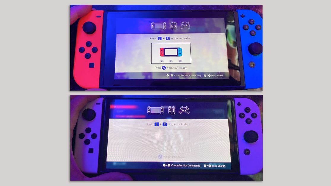 A photo of the old Nintendo Switch and the new Nintendo Switch