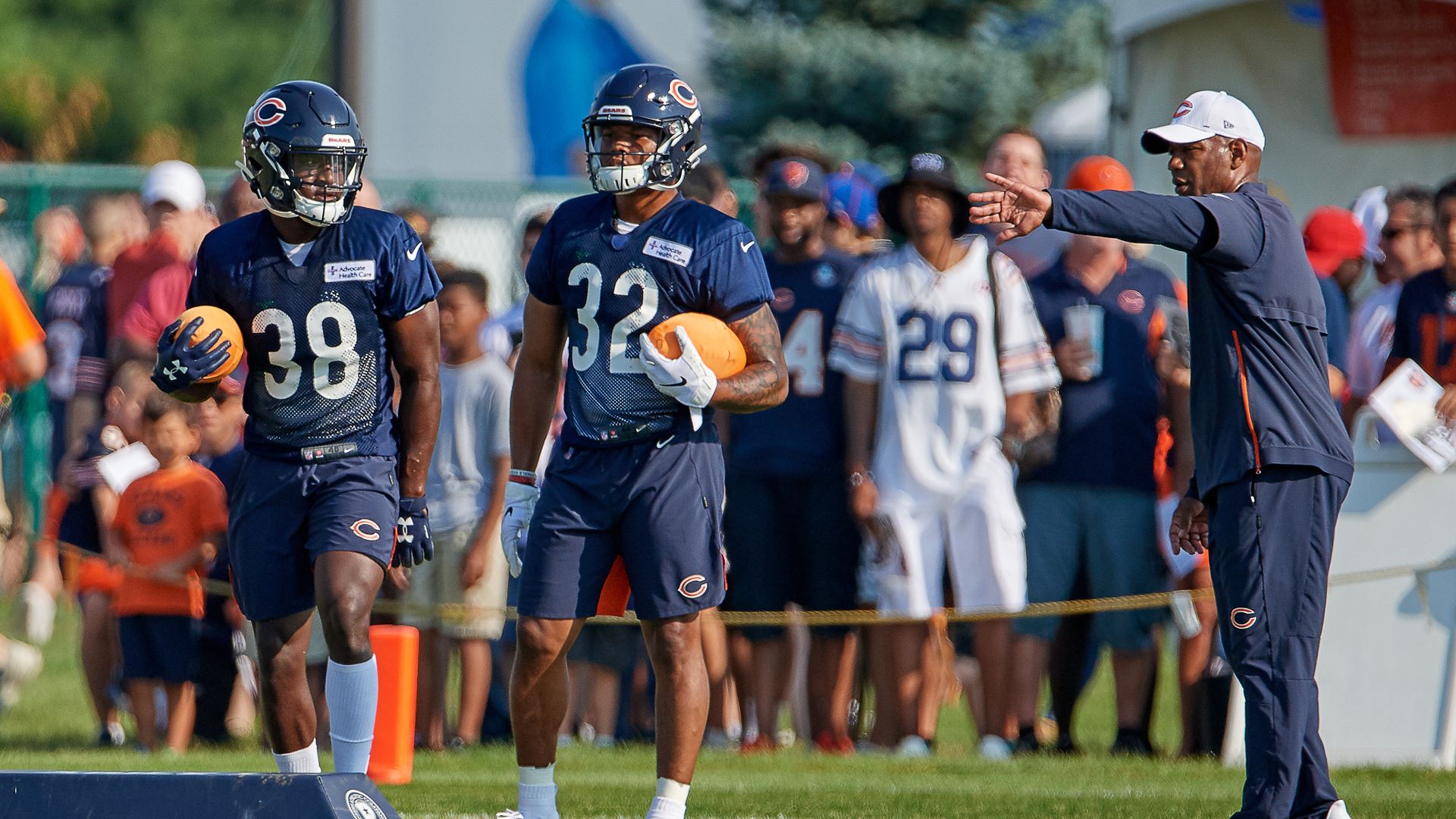 Chicago Bears players at training camp
