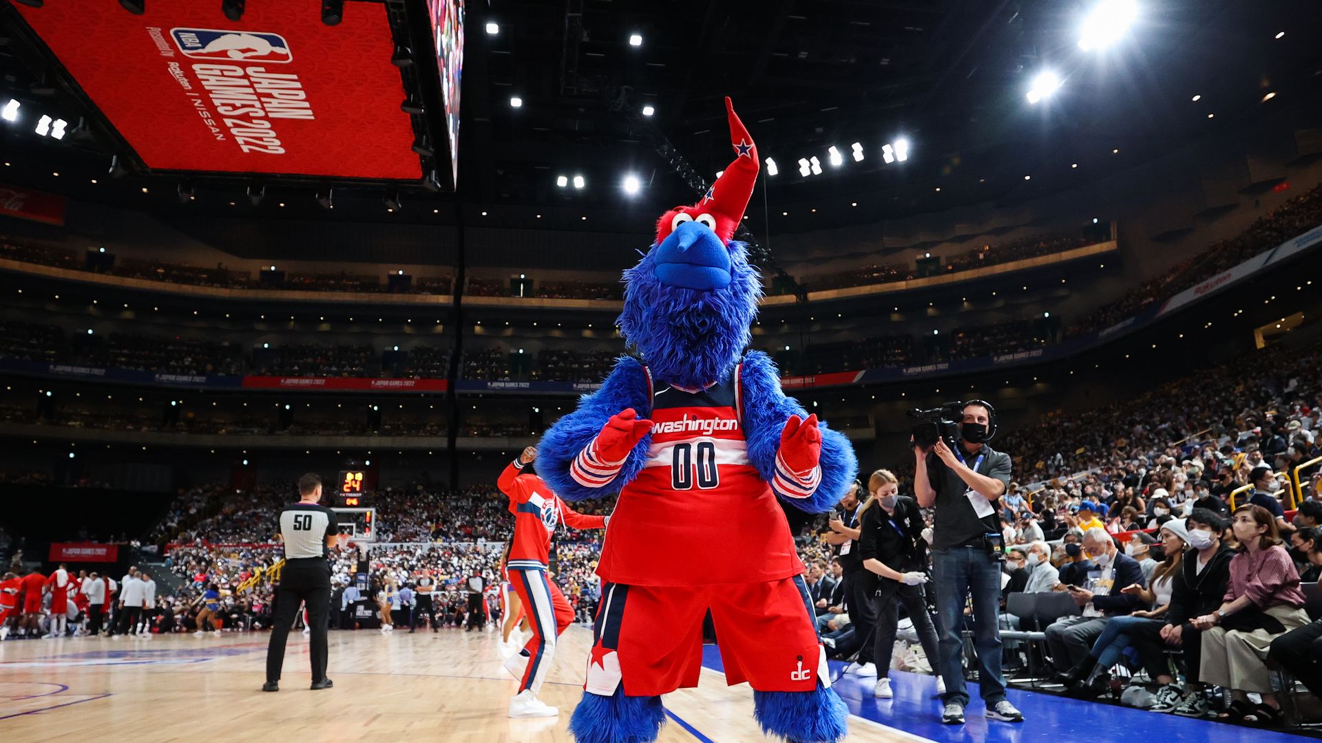 Washington Wizards mascot at a game.