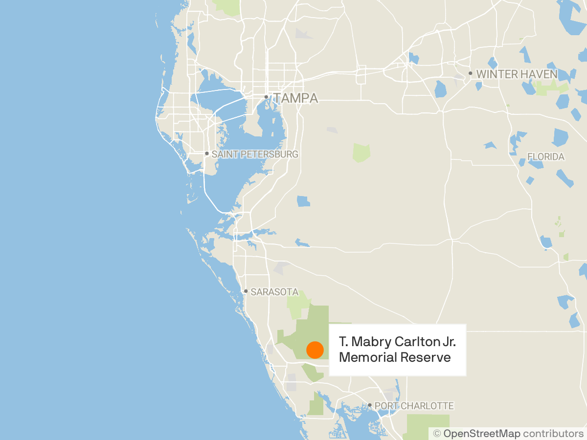 A map of the Carlton Reserve in Florida.