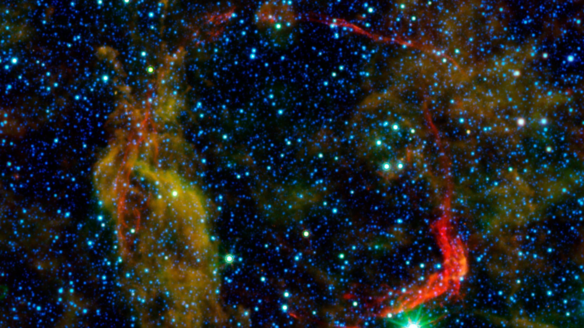 Image from space of an exploding star