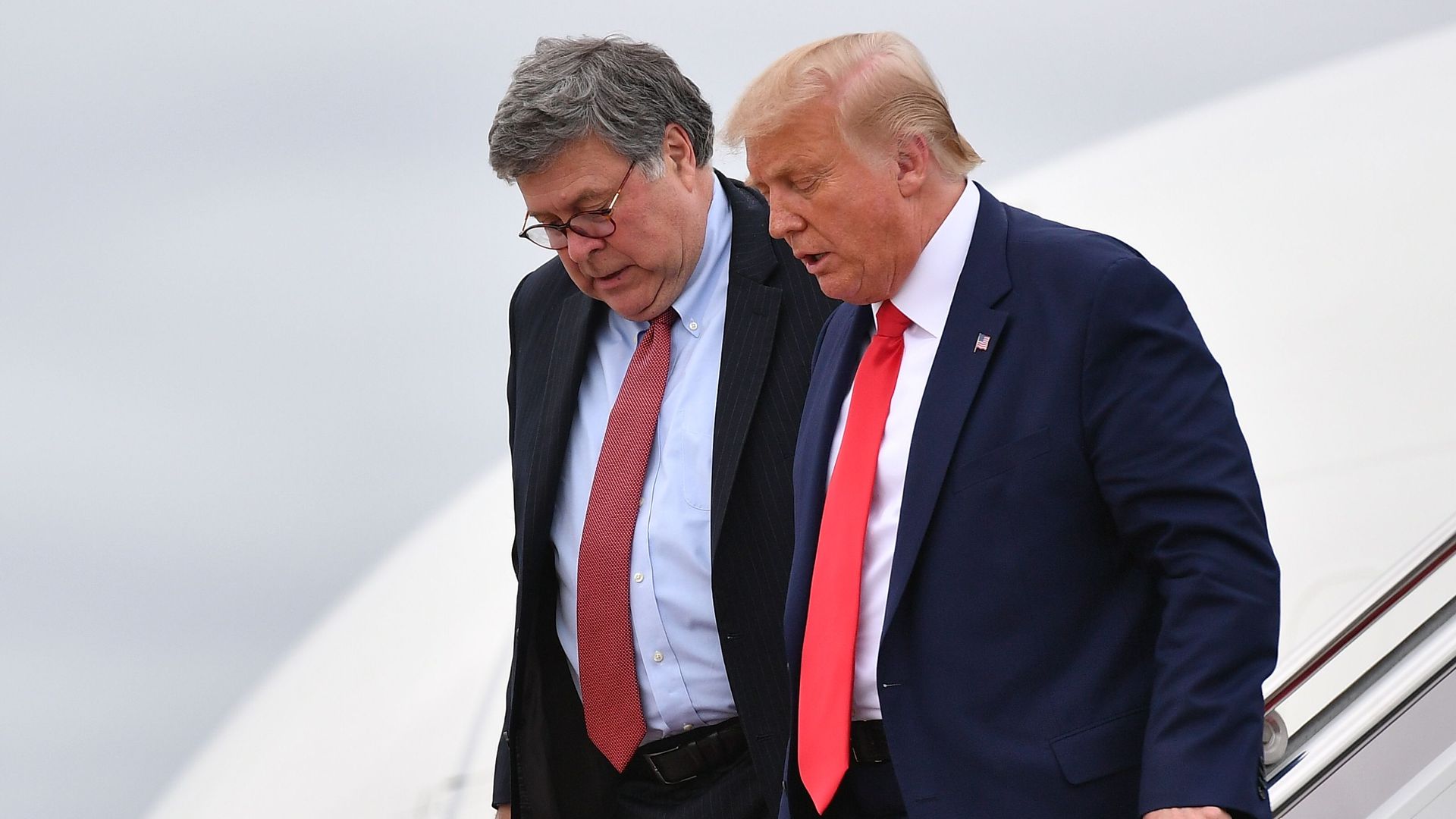 Former President Trump and former Attorney General William Barr in Maryland in September 2020.