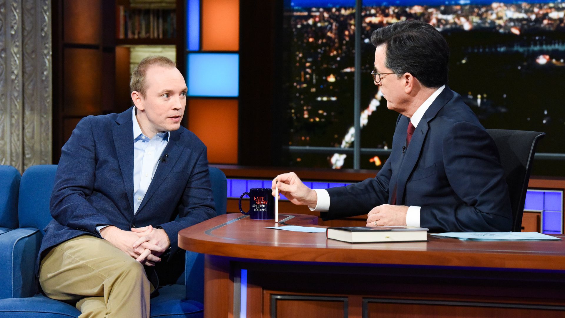 Former White House communications aide Cliff Sims on The Late Show with Stephen Colbert. 