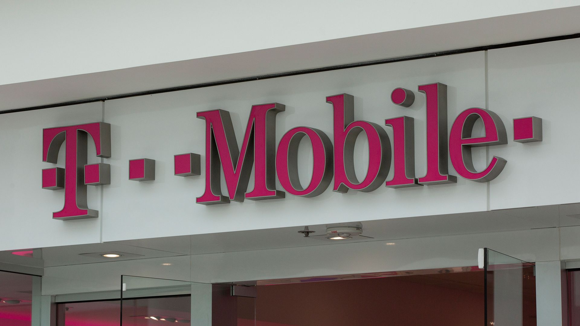 T-Mobile logo on storefront