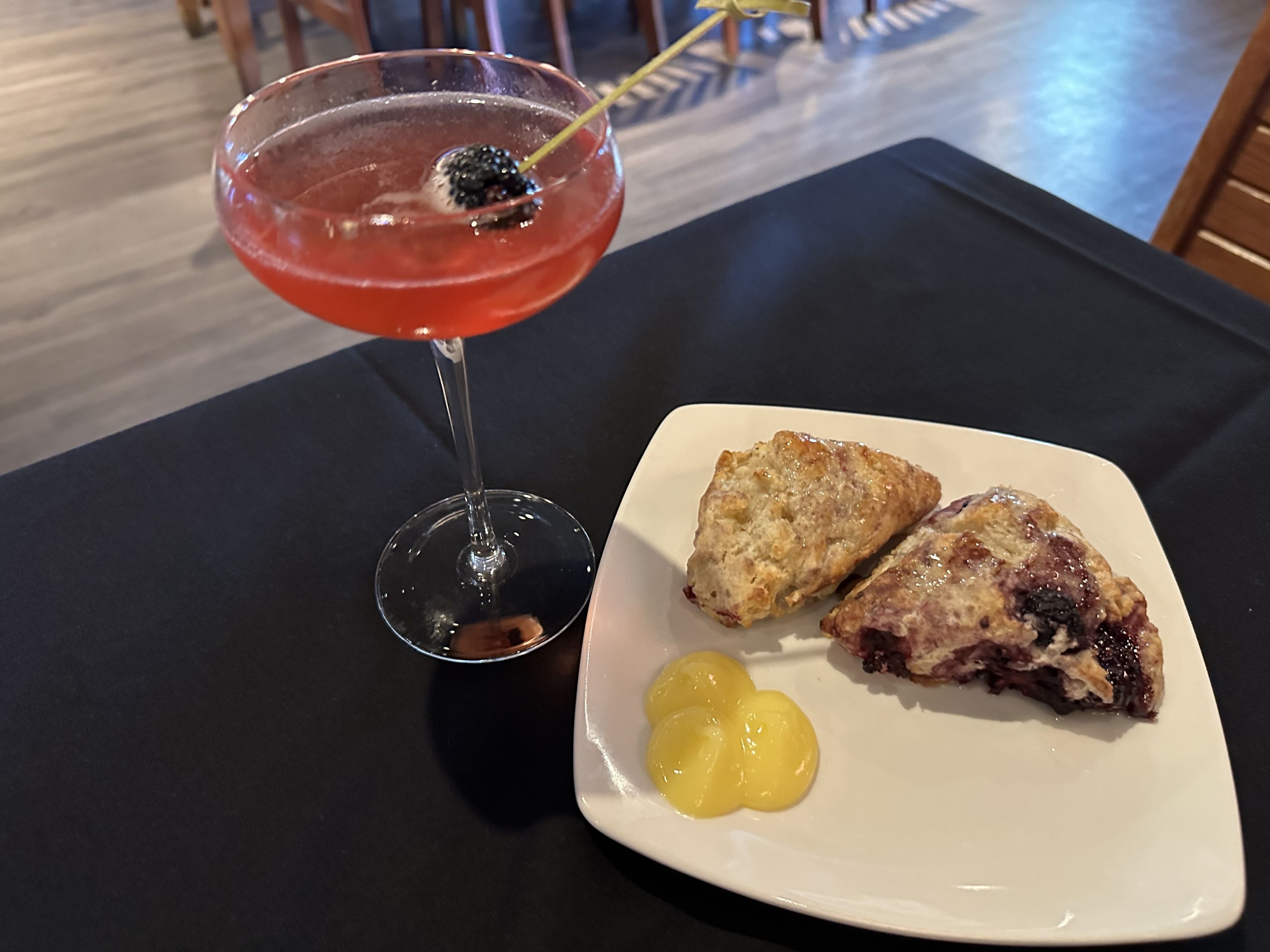 photo of mimosa and scones