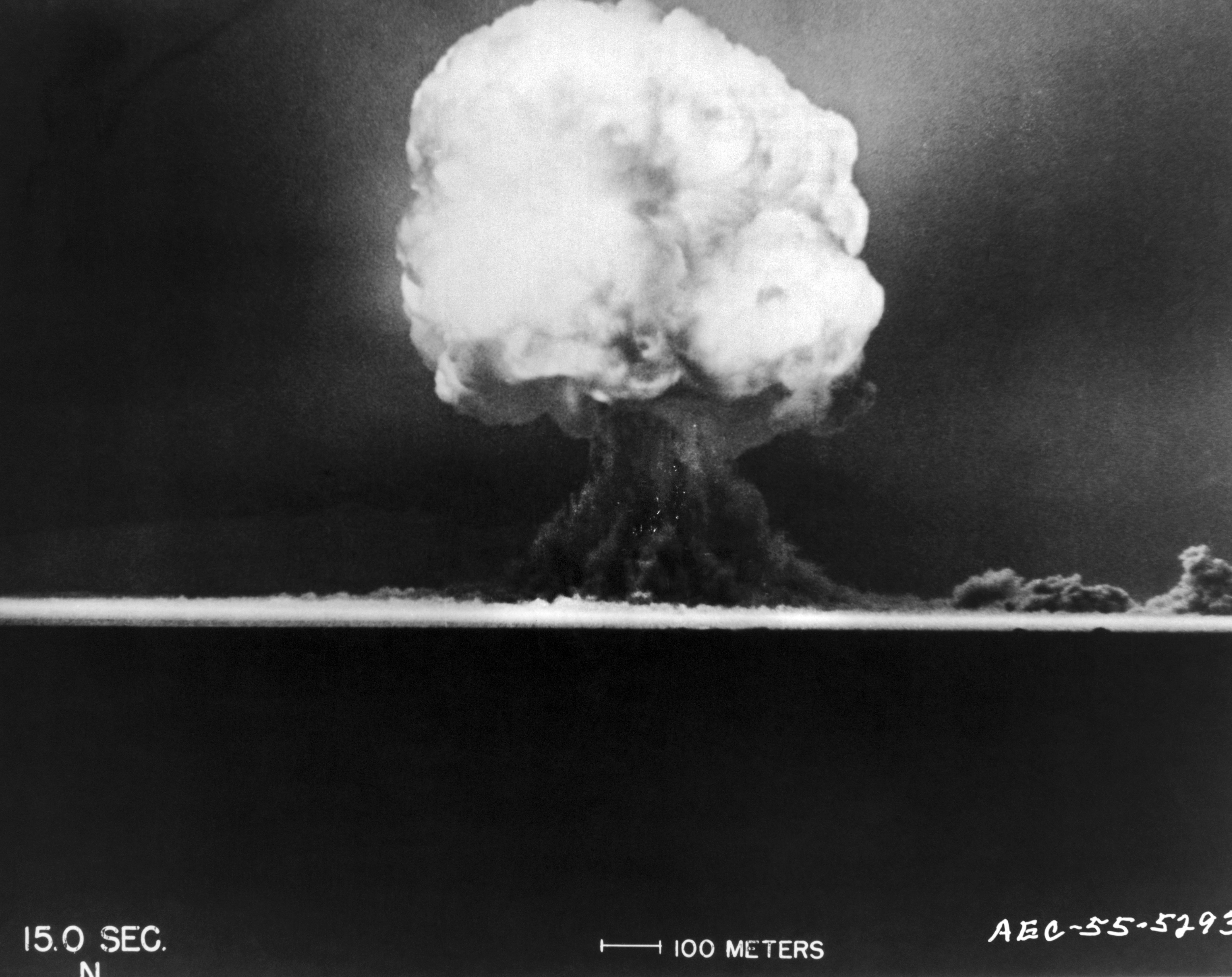 The fireball from the Trinity Test, the first atomic bomb test, in 1945.