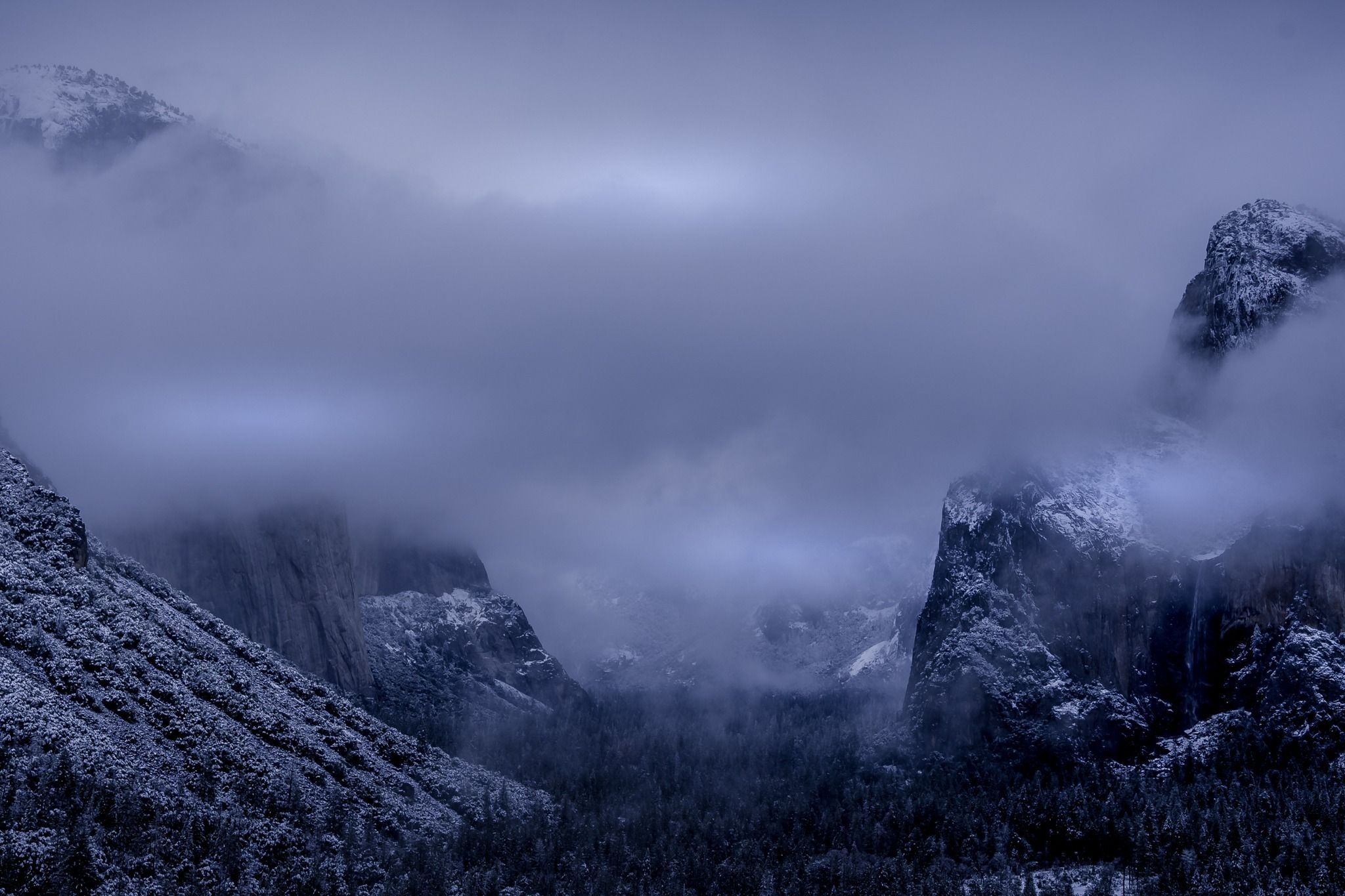 Snow blankets Yosemite National Park on Jan. 6.