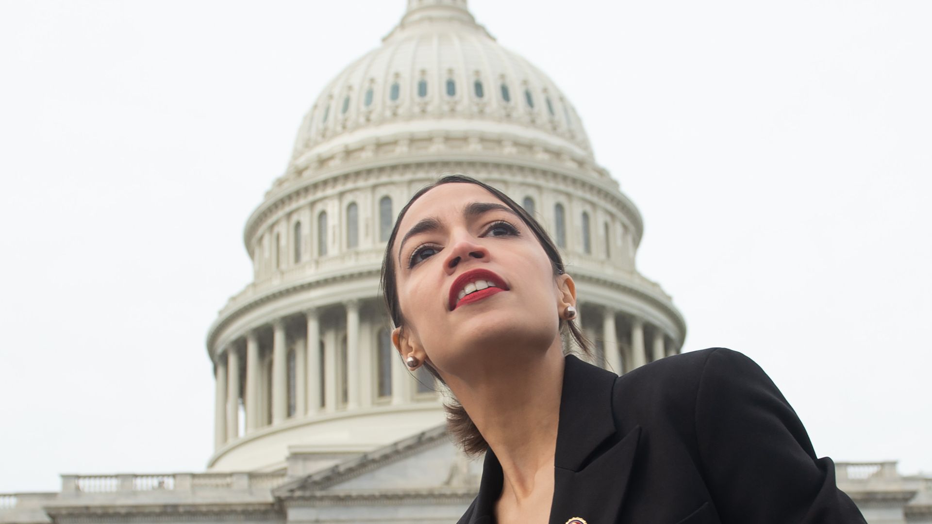 US Representative Alexandria Ocasio-Cortez, Democrat of New York, outside the US Capitol in Washington, DC, January 4.