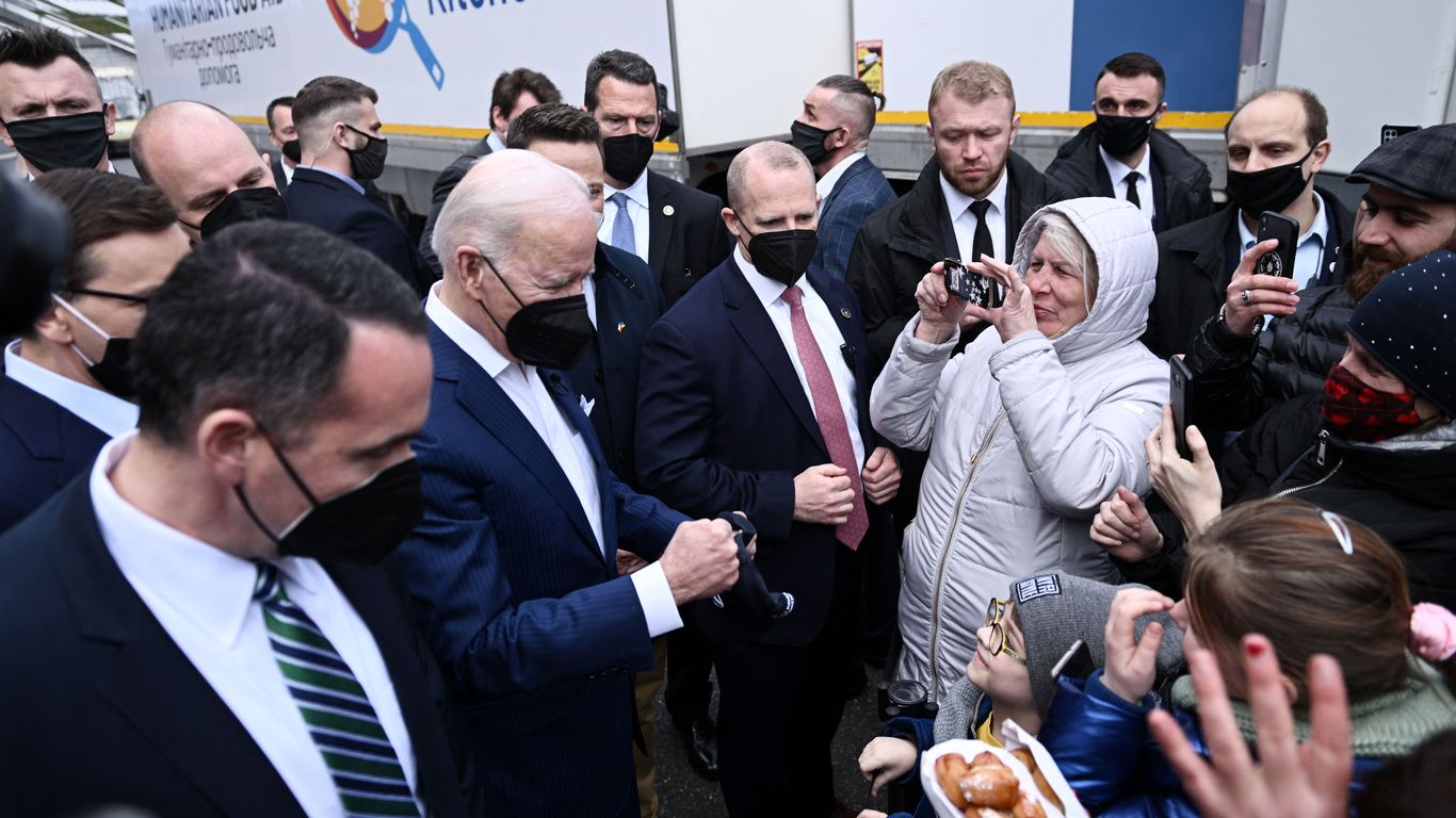 In photos: Biden meets with Ukrainian refugees on final day in Europe