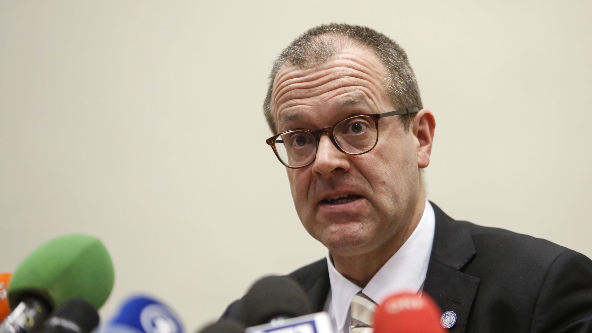 Hans Kluge, European director of World Health Organization (WHO), attends a press conference in Rome, Italy, on February 26