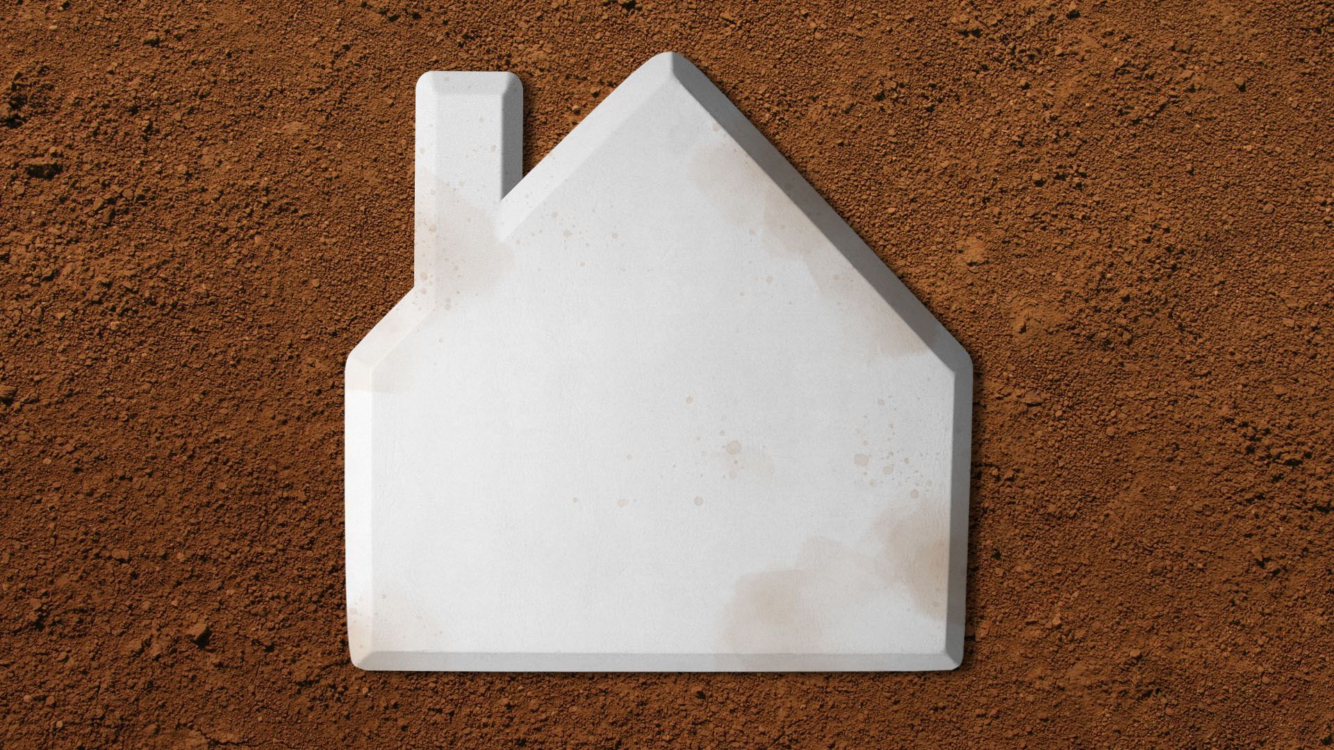 Illustration of a home plate with a little chimney