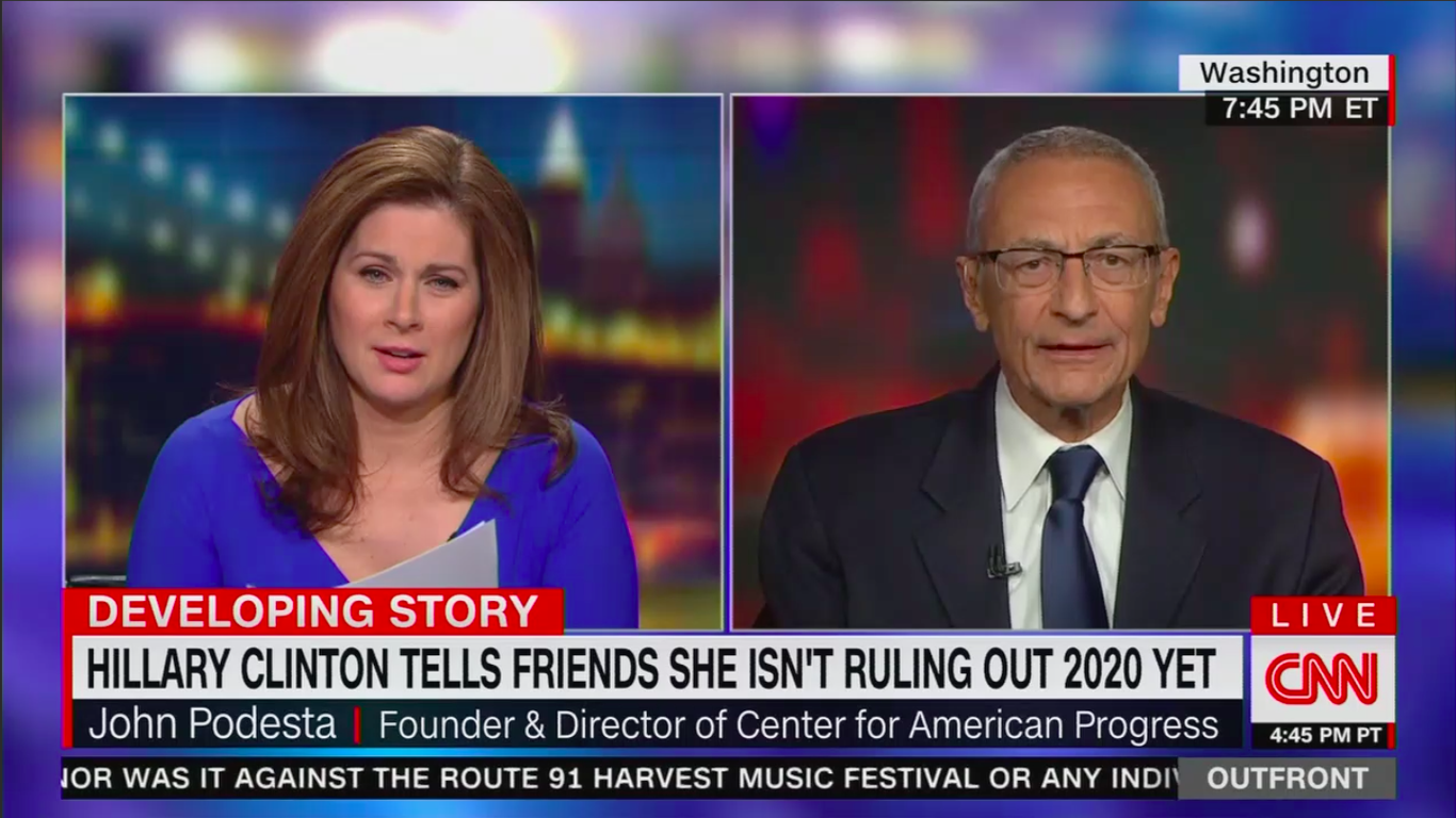 John Podesta: Hillary Clinton is not running for president in 2020