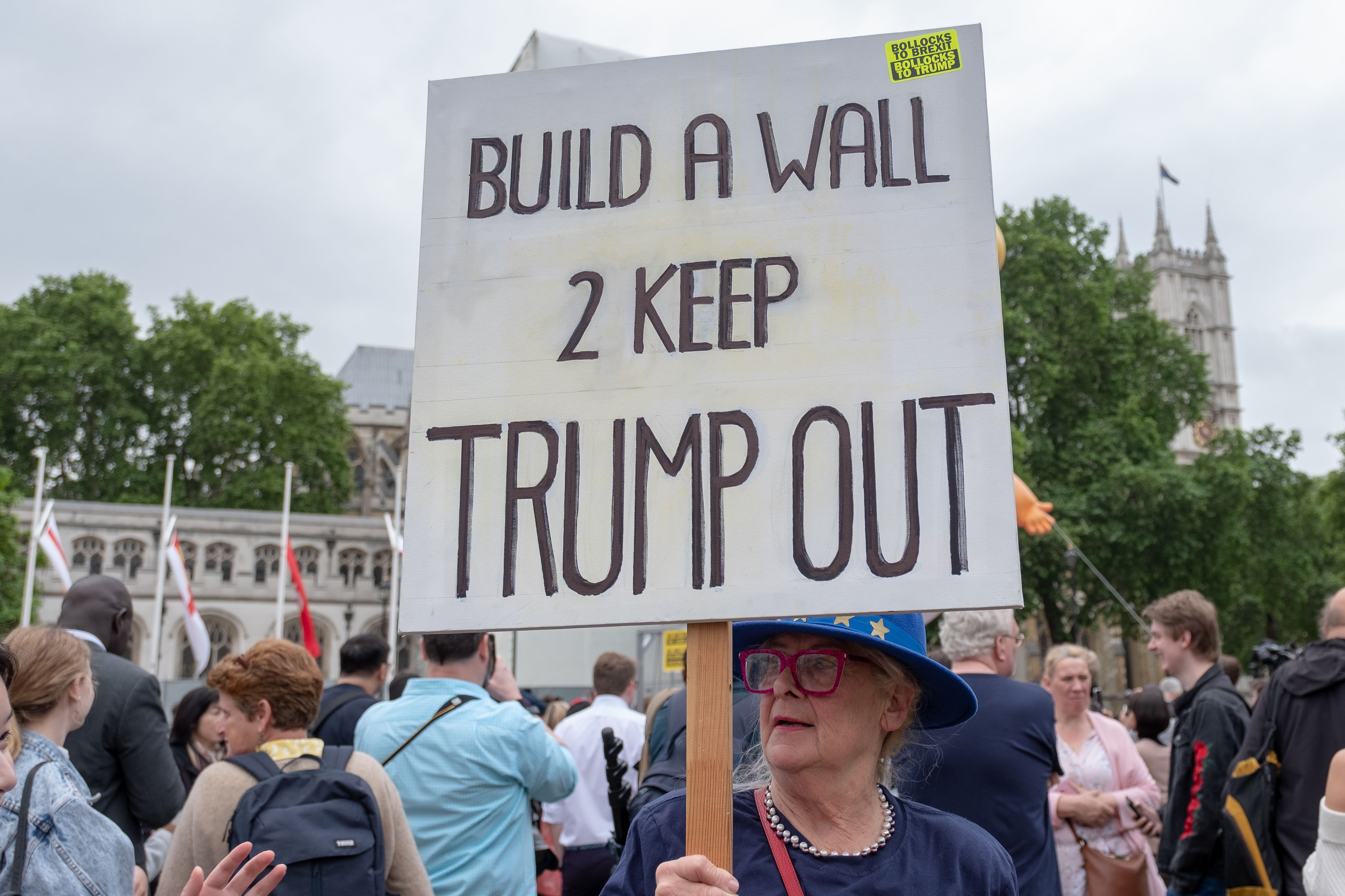  People protest against U.S President Donald Trump in London, United Kingdom on June 4, 2019.