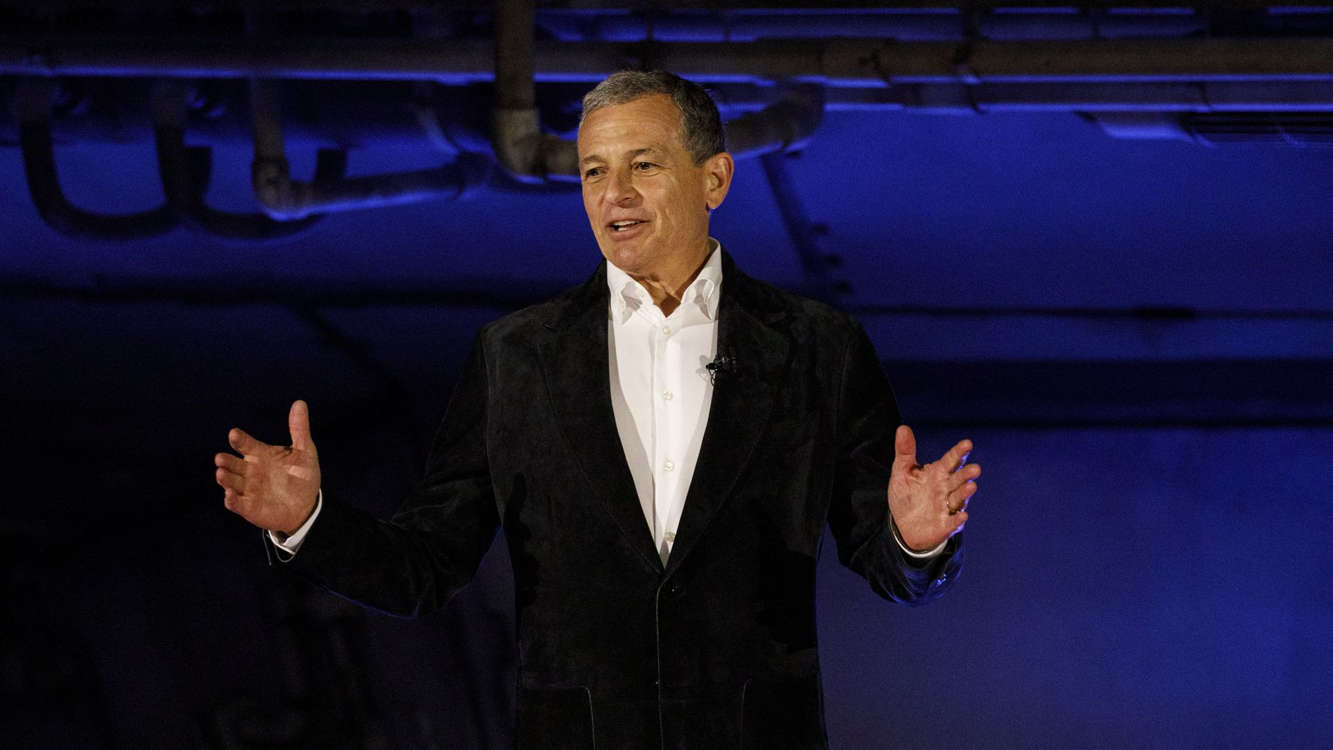 Disney CEO Bob Iger speaking in Anaheim, California, in 2019.