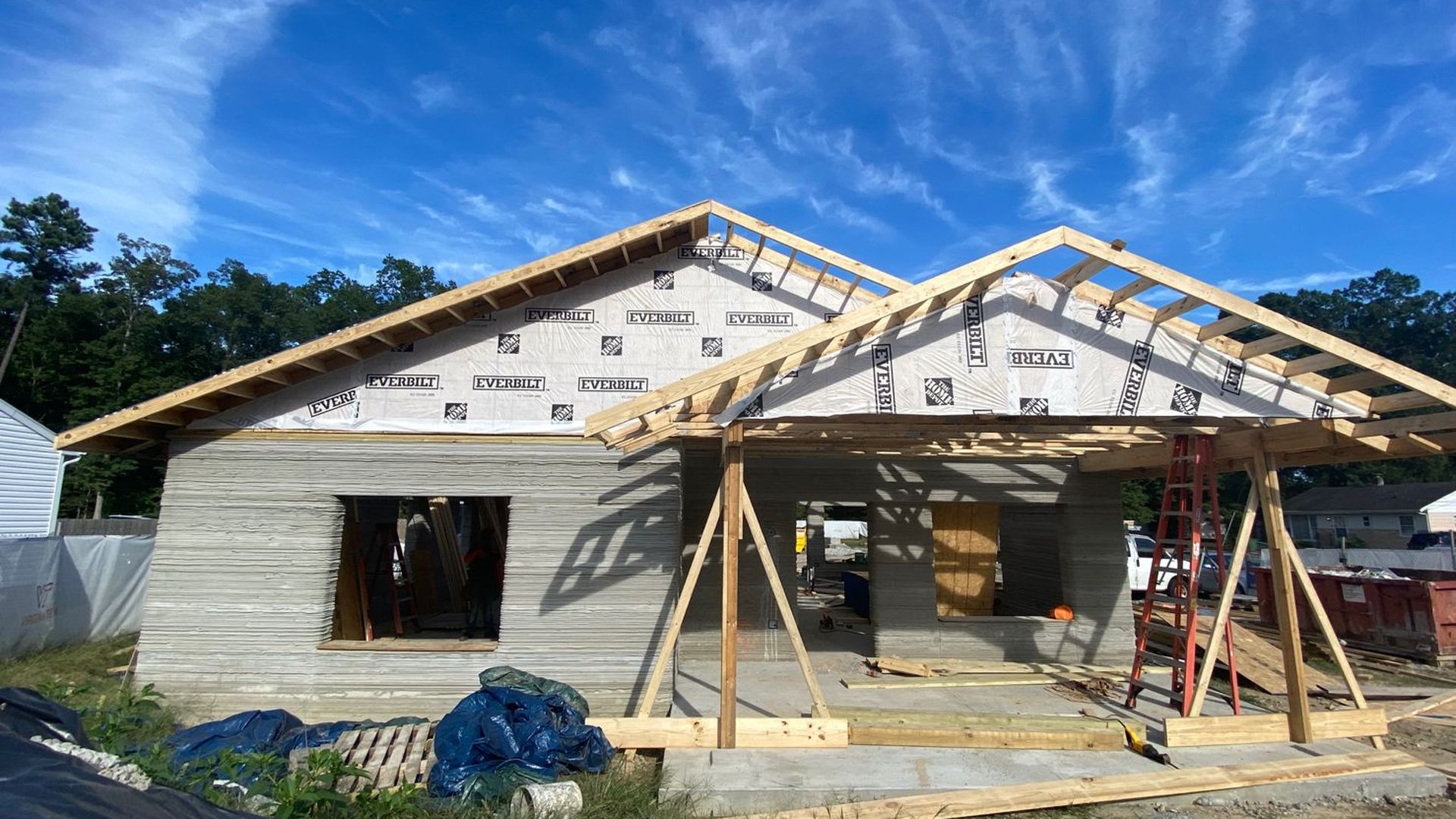 A 3D home under construction in Richmond, Virginia