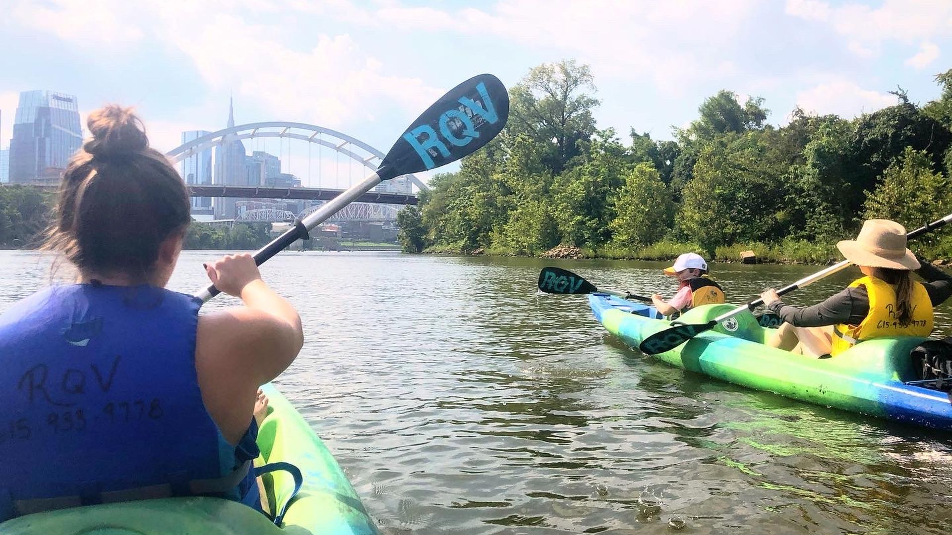 Kayakers on the Cumberland River
