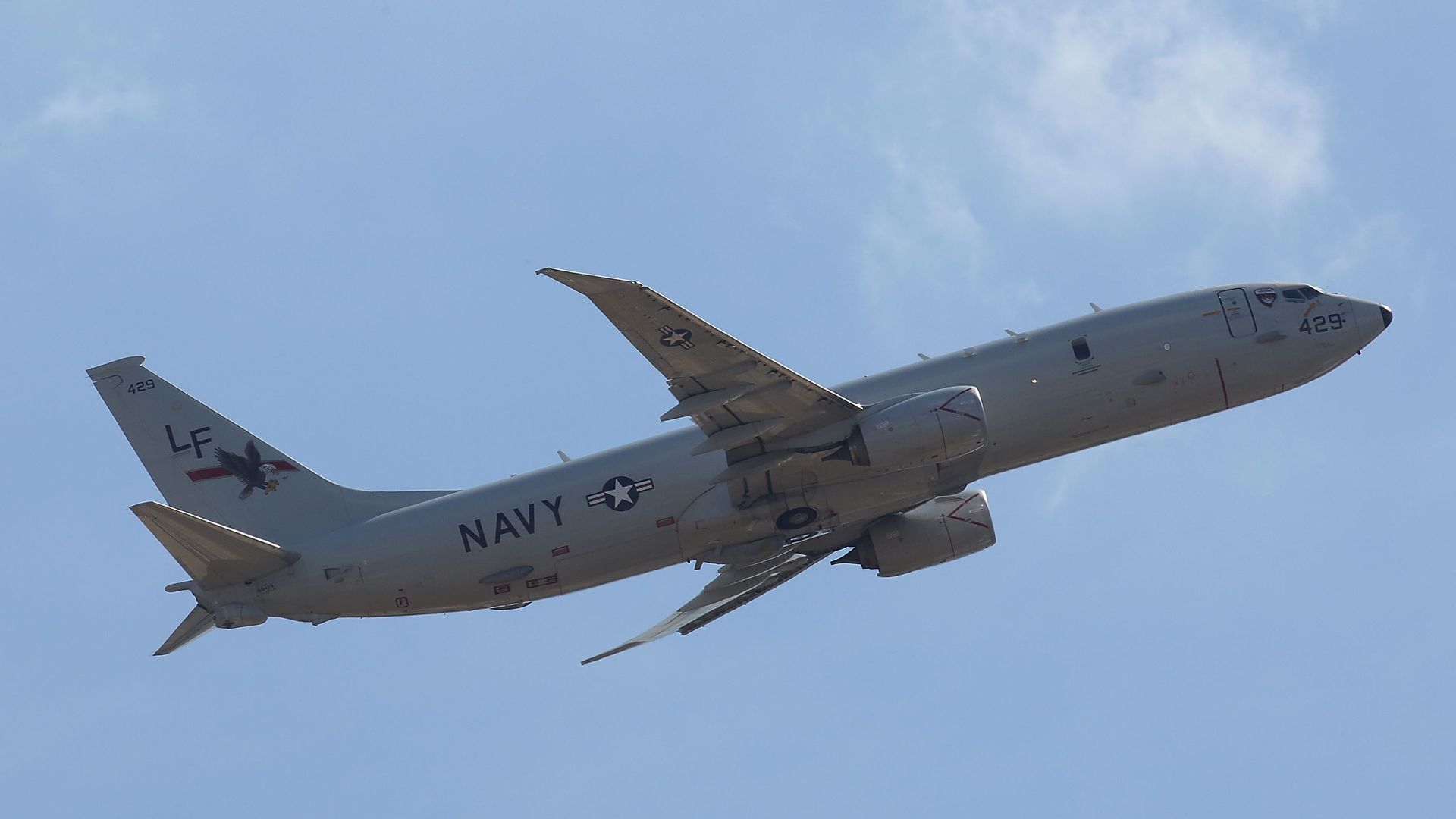 A US Navy P-8A Poseidon departs Perth's International Airport on March 28, 2014 in Perth, Australia. 