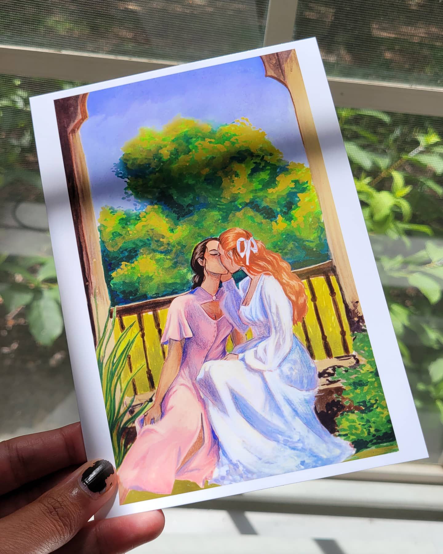 animated picture of two women kissing