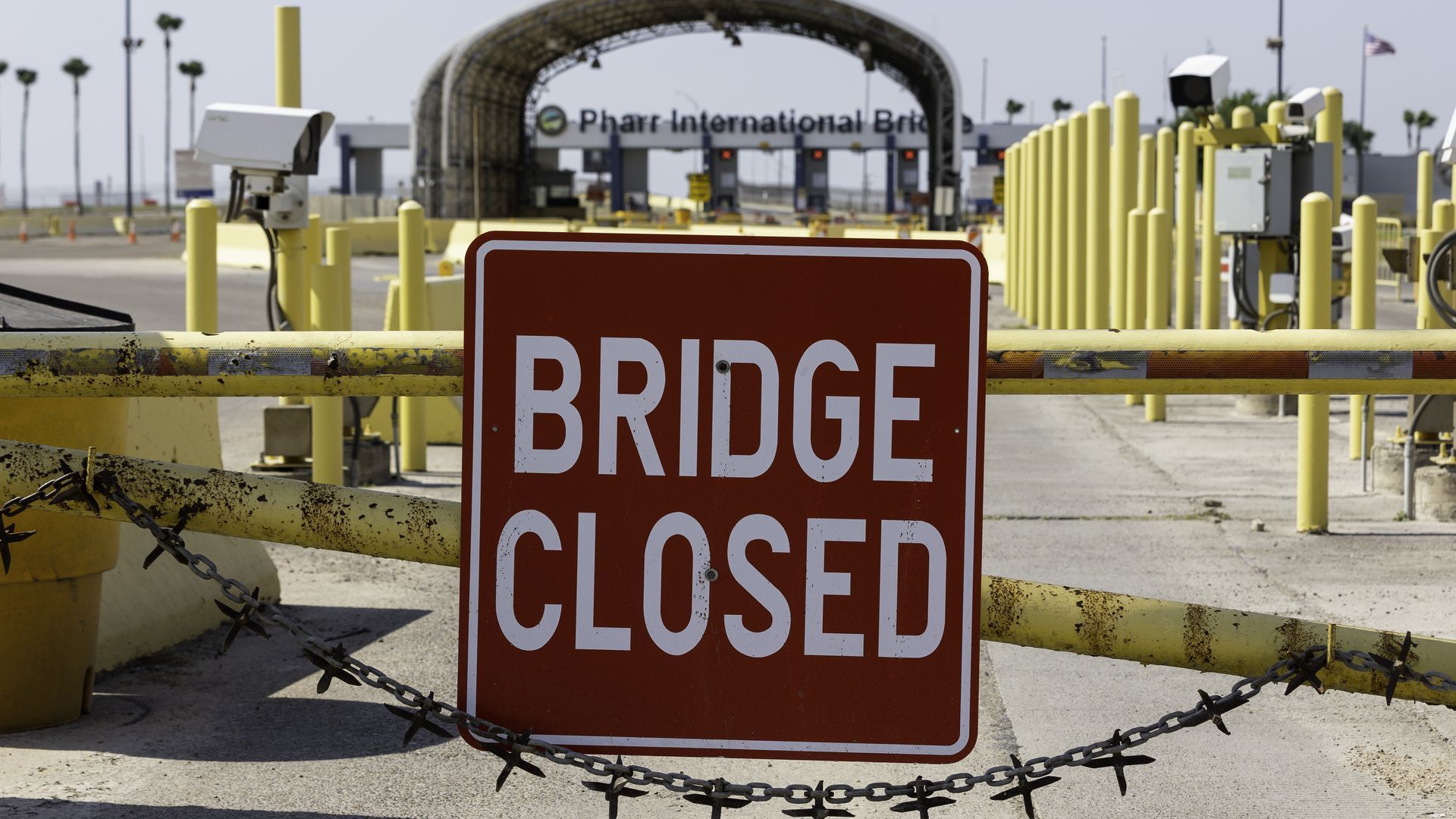 A closed bridge at the Texas border