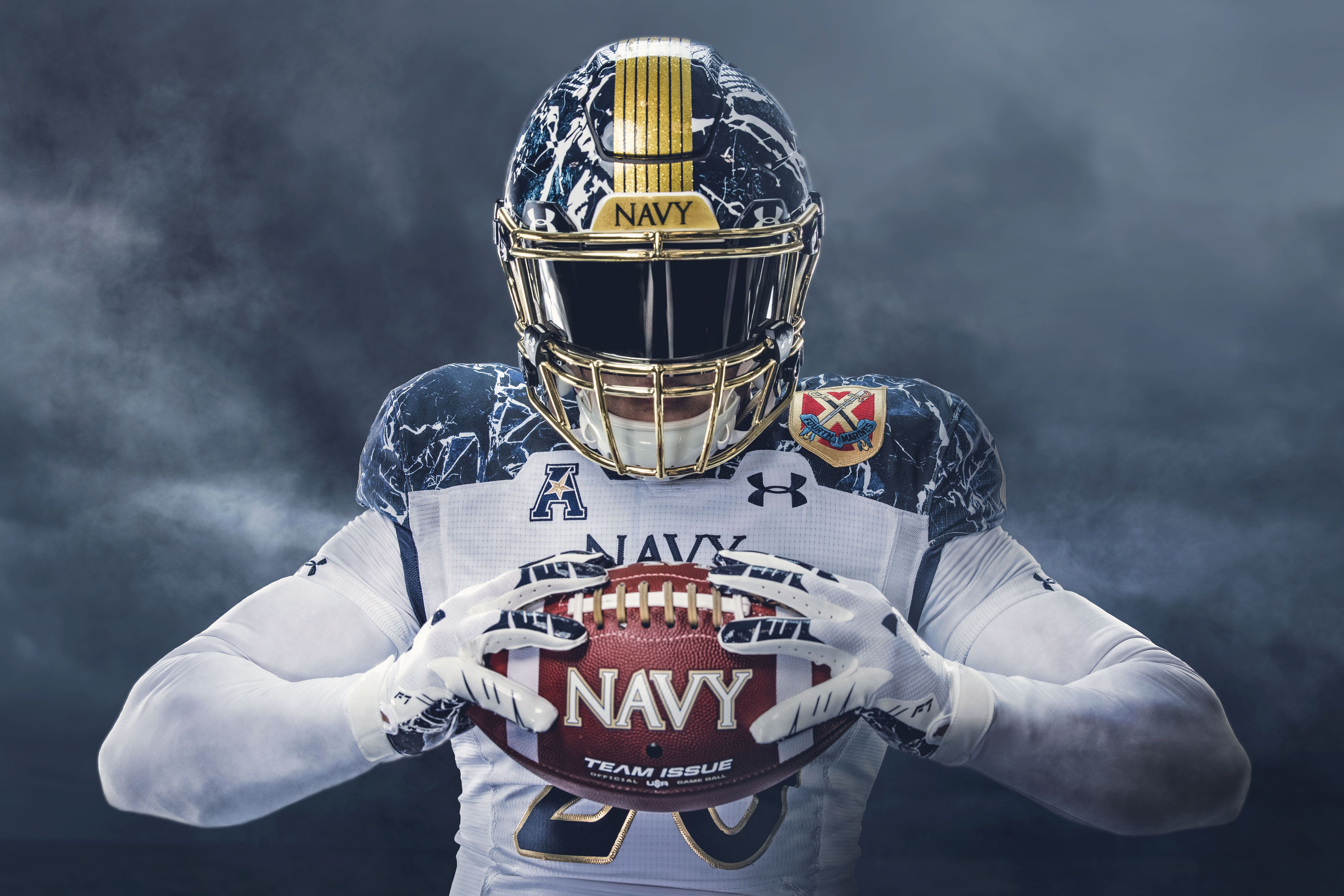 navy football uniform