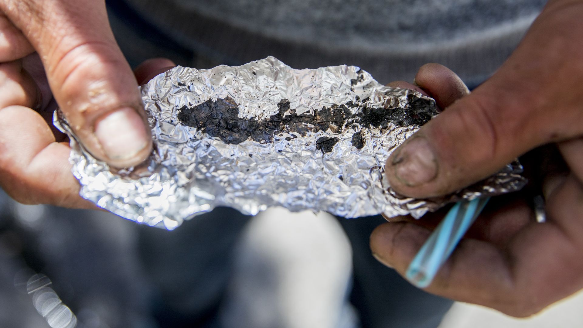 foil with dark drugs on it